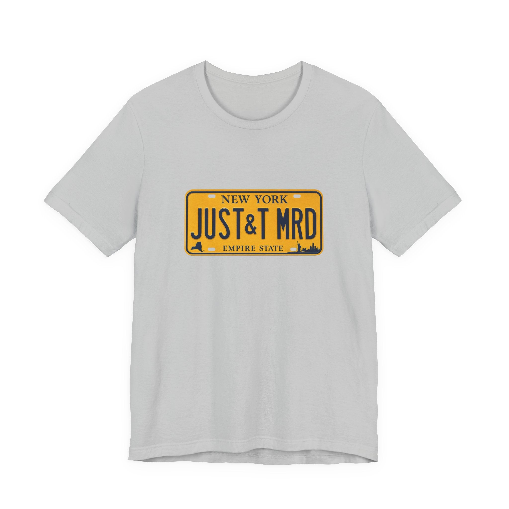 New York 'JUST&T MRD' License Plate T-Shirt — Vintage Empire State Graphic Tee