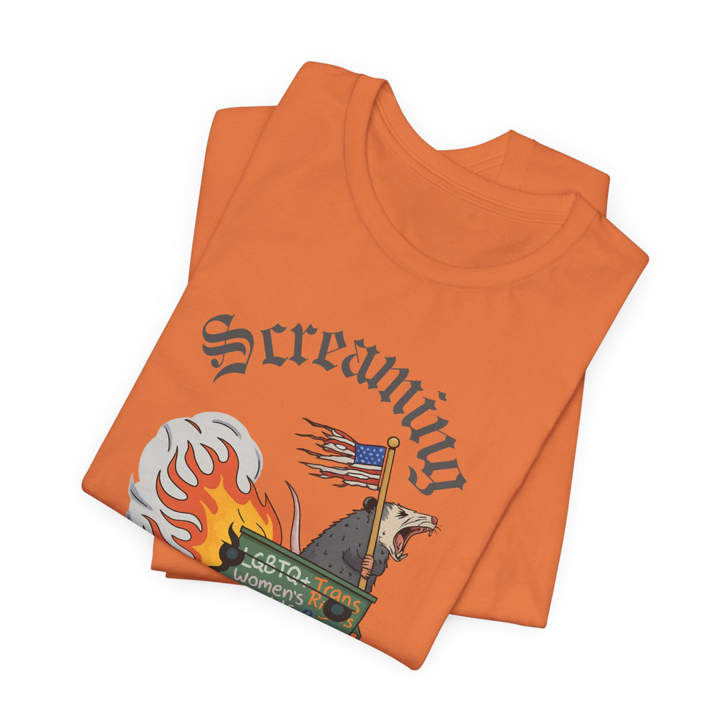 DEI Ride or Die - Screaming Possum Dumpster Fire Ride T-Shirt
