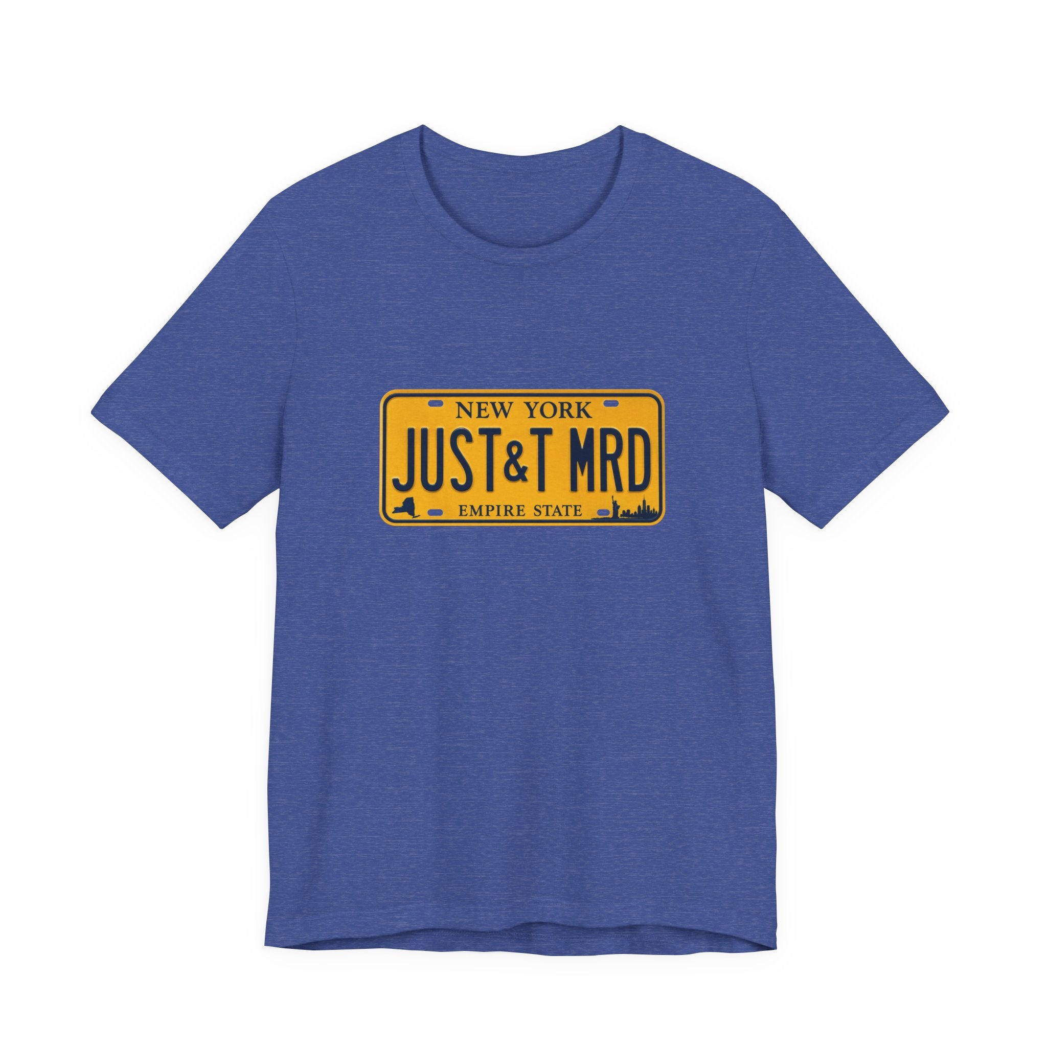 New York 'JUST&T MRD' License Plate T-Shirt — Vintage Empire State Graphic Tee