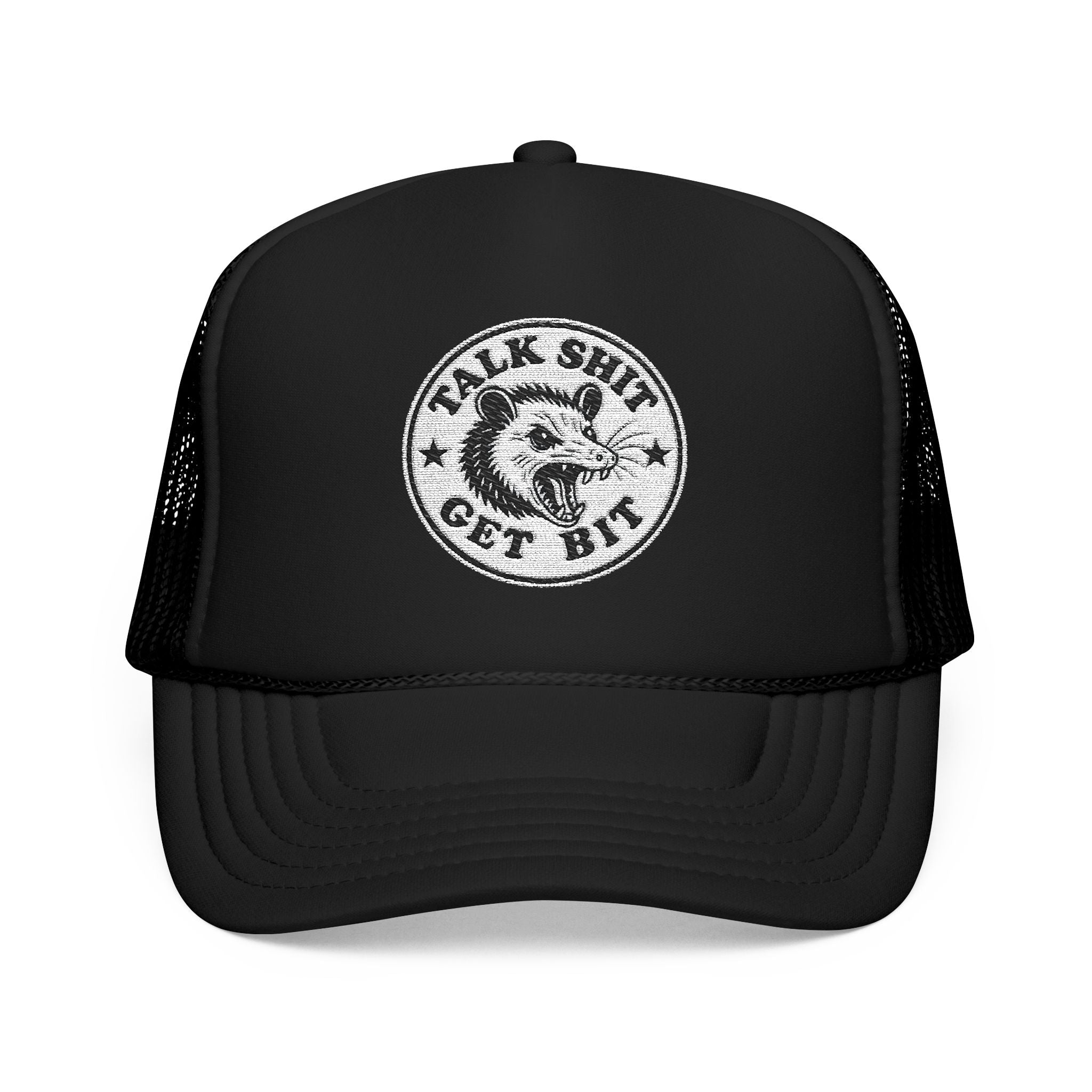 Talk Shit Get Bit Embroidered Patch Trucker Hat