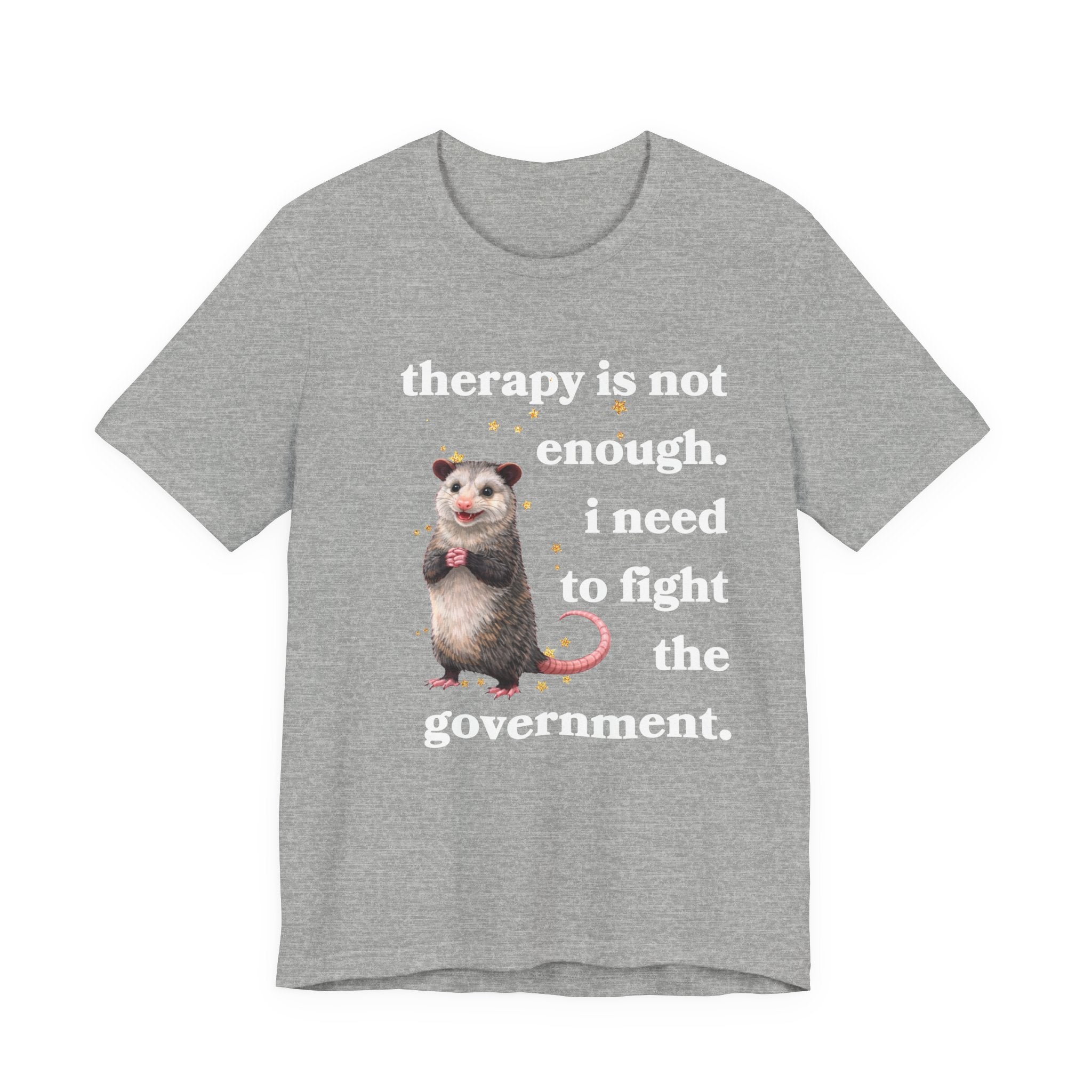 therapy is not enough. i need to fight the government Bella + Canvas T-shirt
