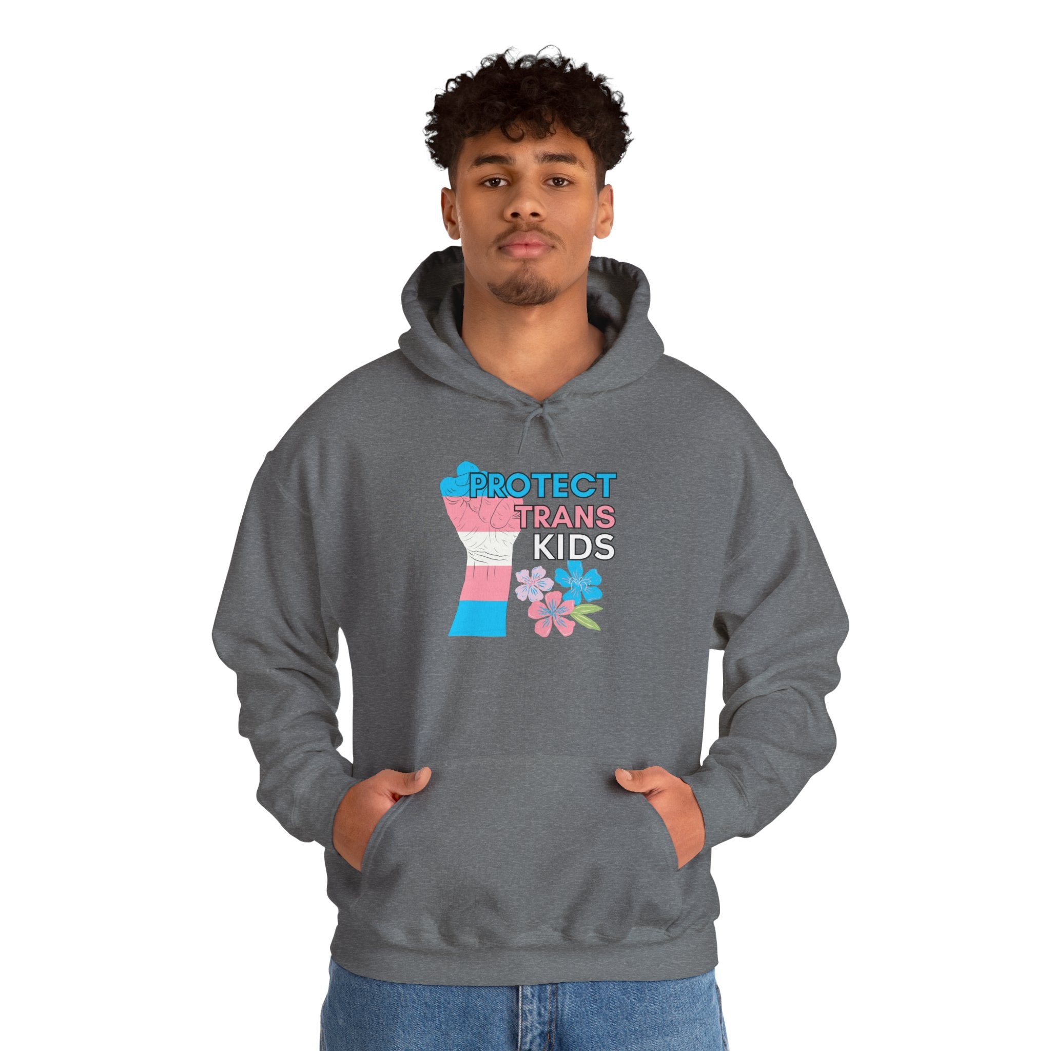 Protect Trans Kids Hoodie on Gildan Hooded Sweatshirt