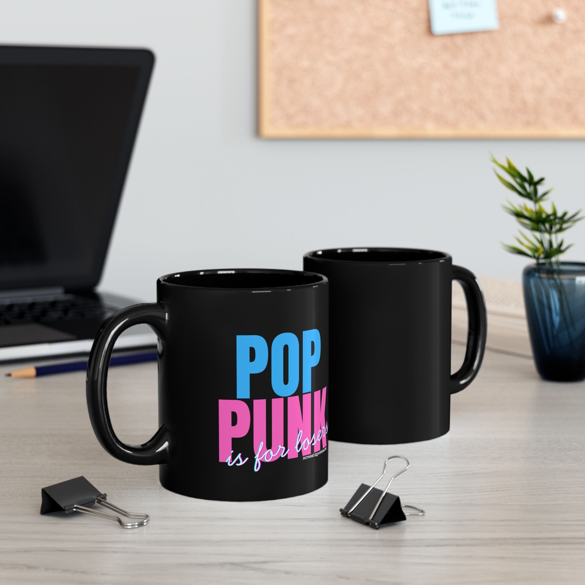 Pop Punk Is For Losers Black Ceramic Coffee Mug
