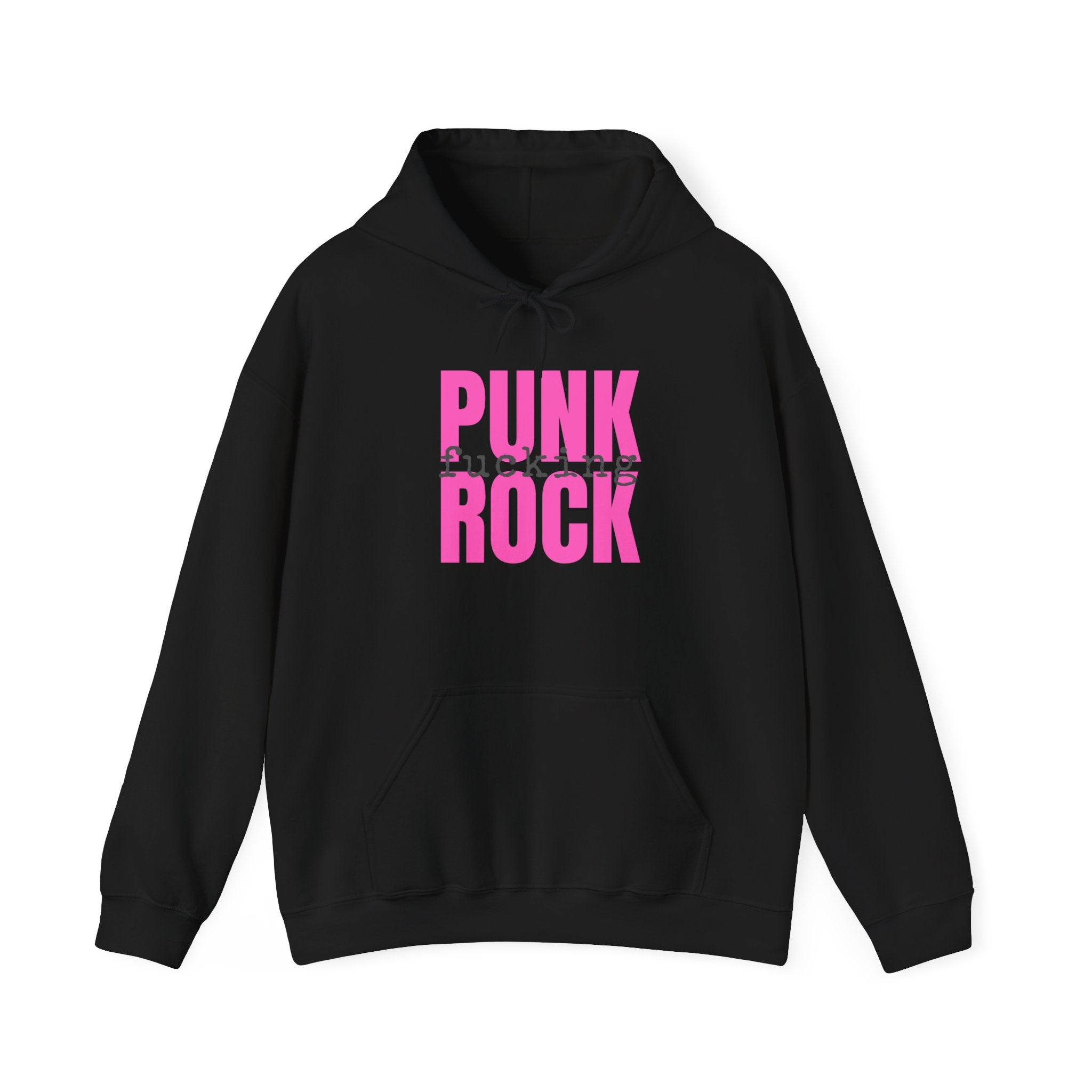 Pink Rock Hoodie — Bold Pink 'PUNK ROCK' Graphic Sweatshirt