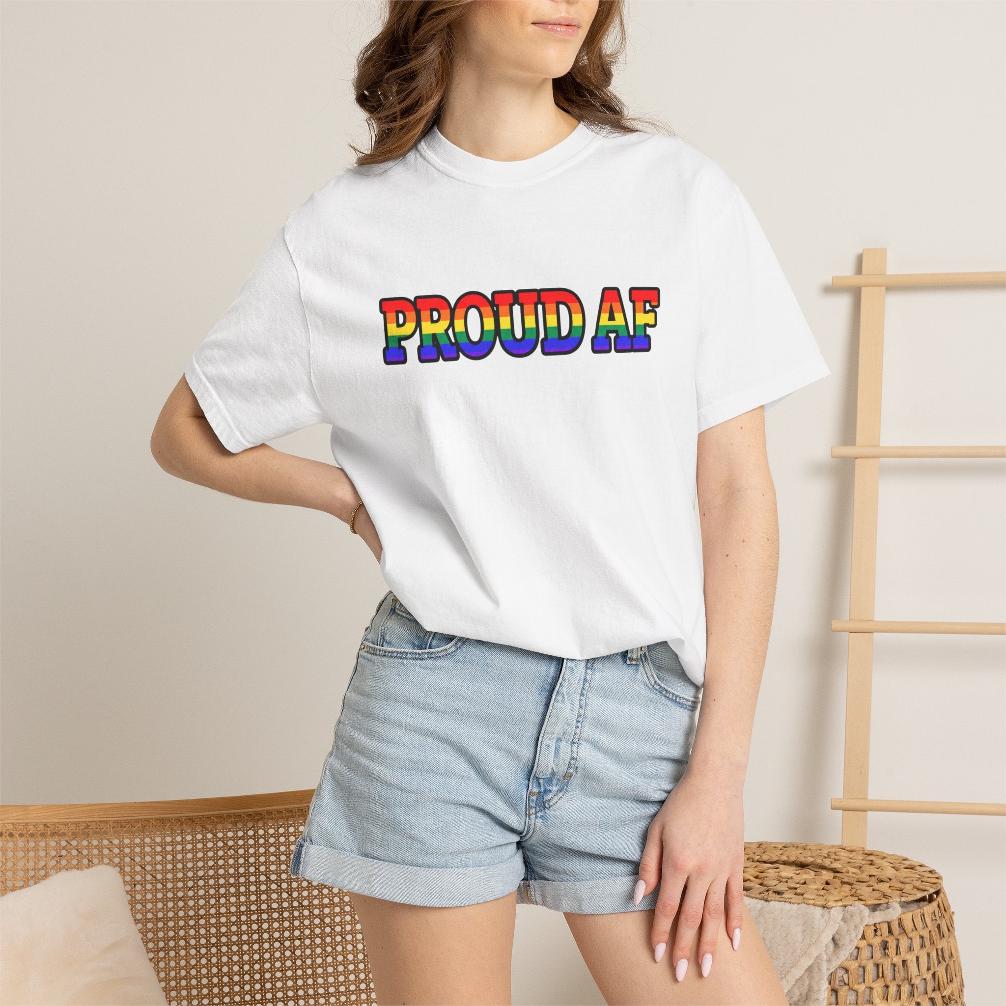 Proud AF Rainbow Pride Comfort Colors T-Shirt
