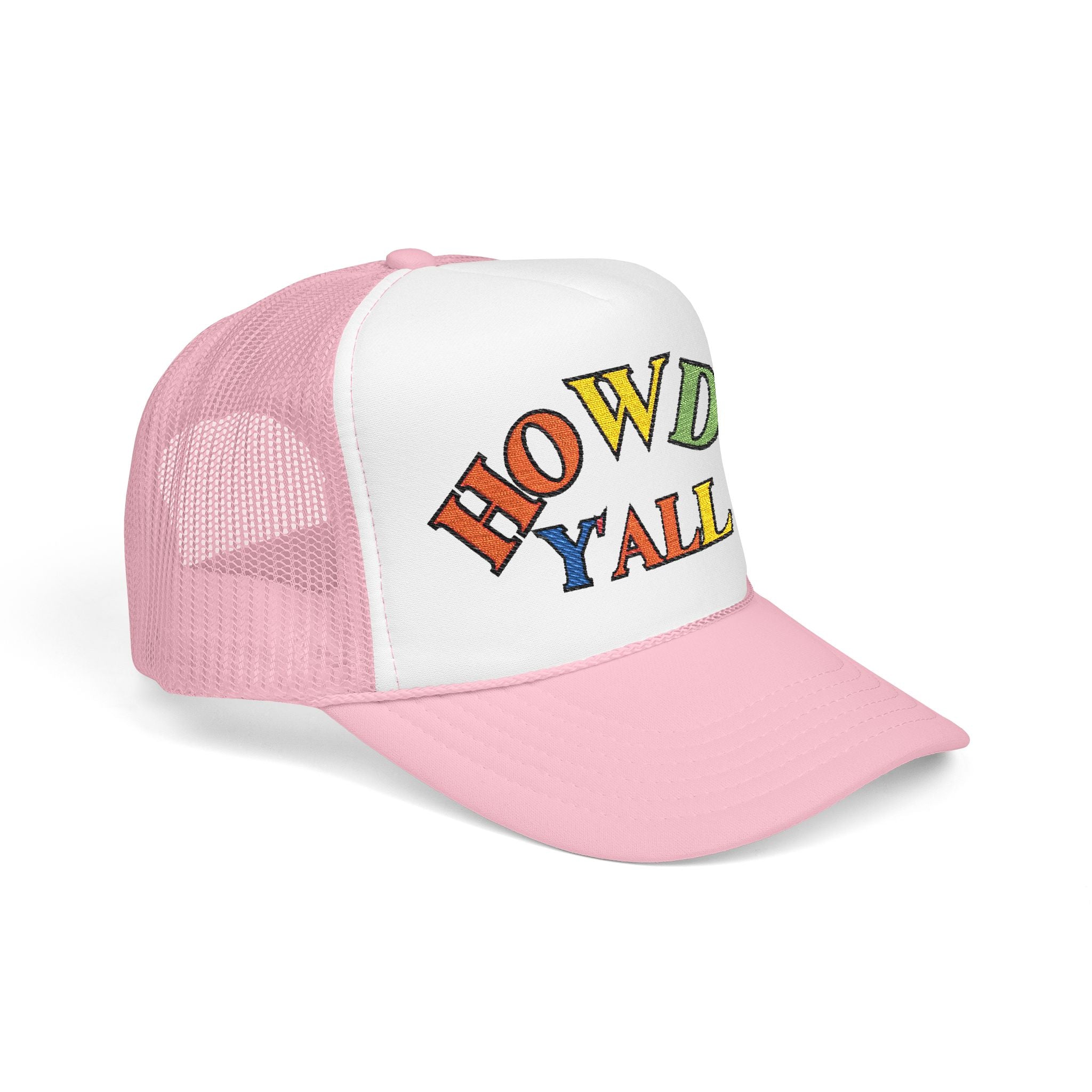 Howdy Y'all Rainbow Trucker Hat, Embroidery, Southern Manners, Y'all Means All, Pride Cap, LGBTQ Gift, Pride Parade Hat