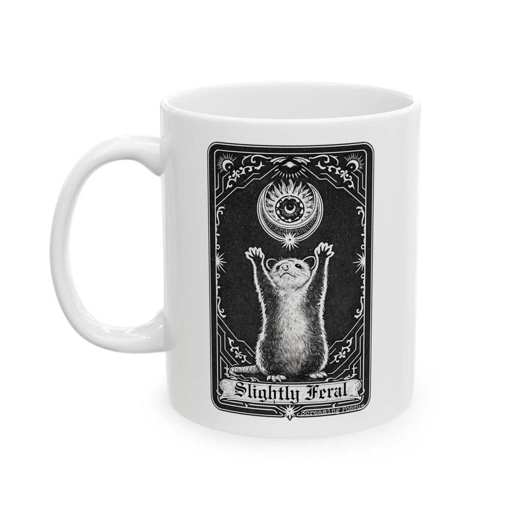 Slightly Feral Tarot Card Ceramic Mug (11oz, 15oz)