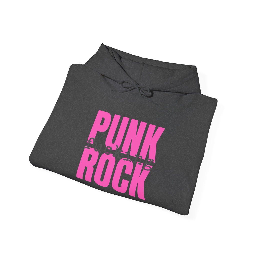 Pink Rock Hoodie — Bold Pink 'PUNK ROCK' Graphic Sweatshirt
