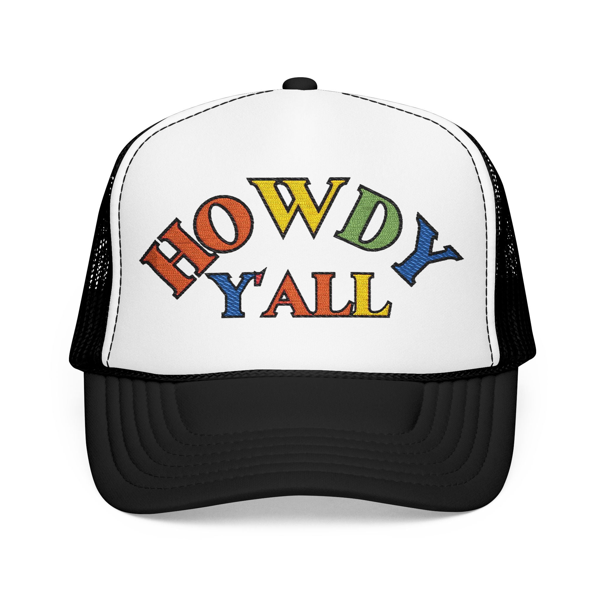 Howdy Y'all Rainbow Trucker Hat, Embroidery, Southern Manners, Y'all Means All, Pride Cap, LGBTQ Gift, Pride Parade Hat