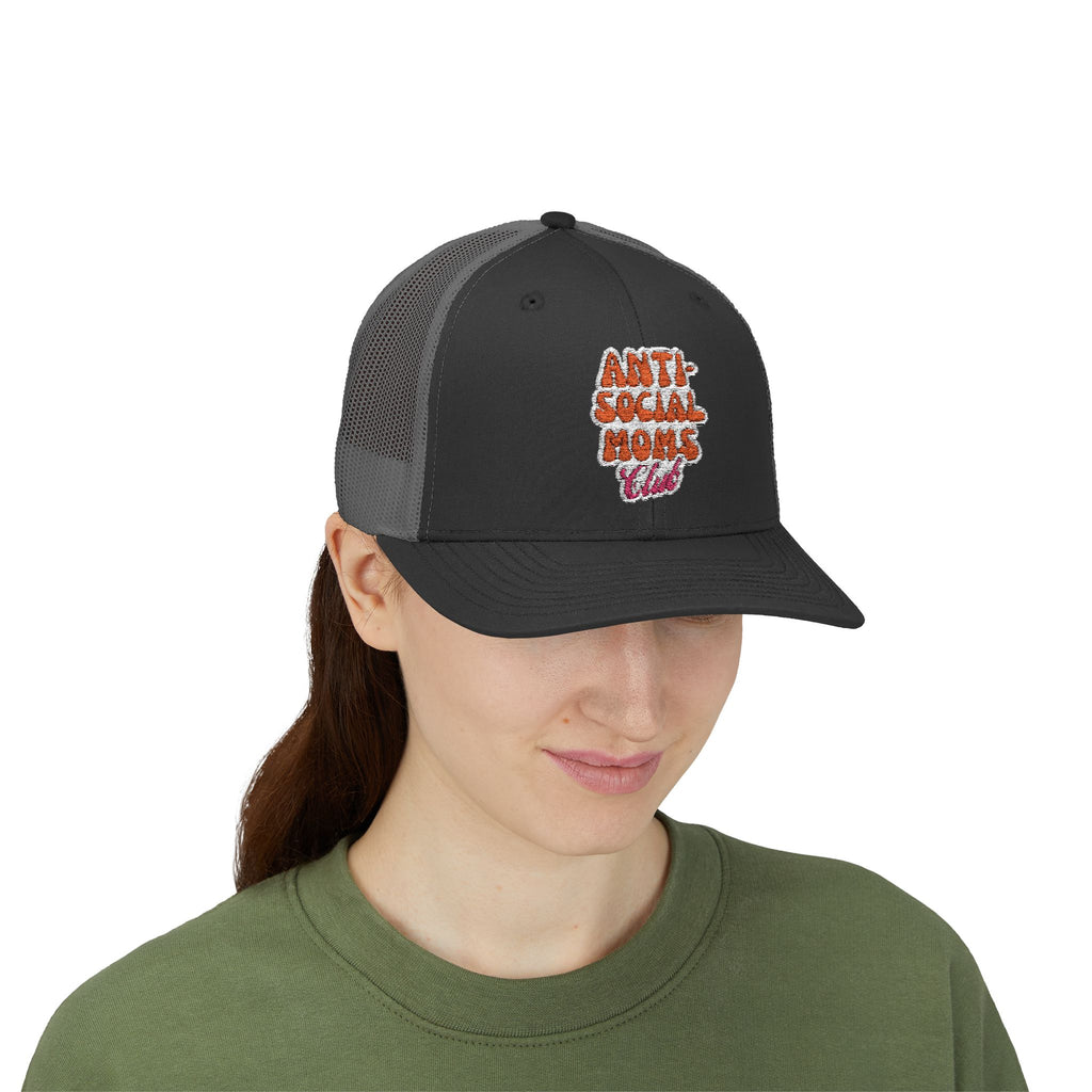 Anti-Social Mom's Club Embroidered Snapback Trucker Cap