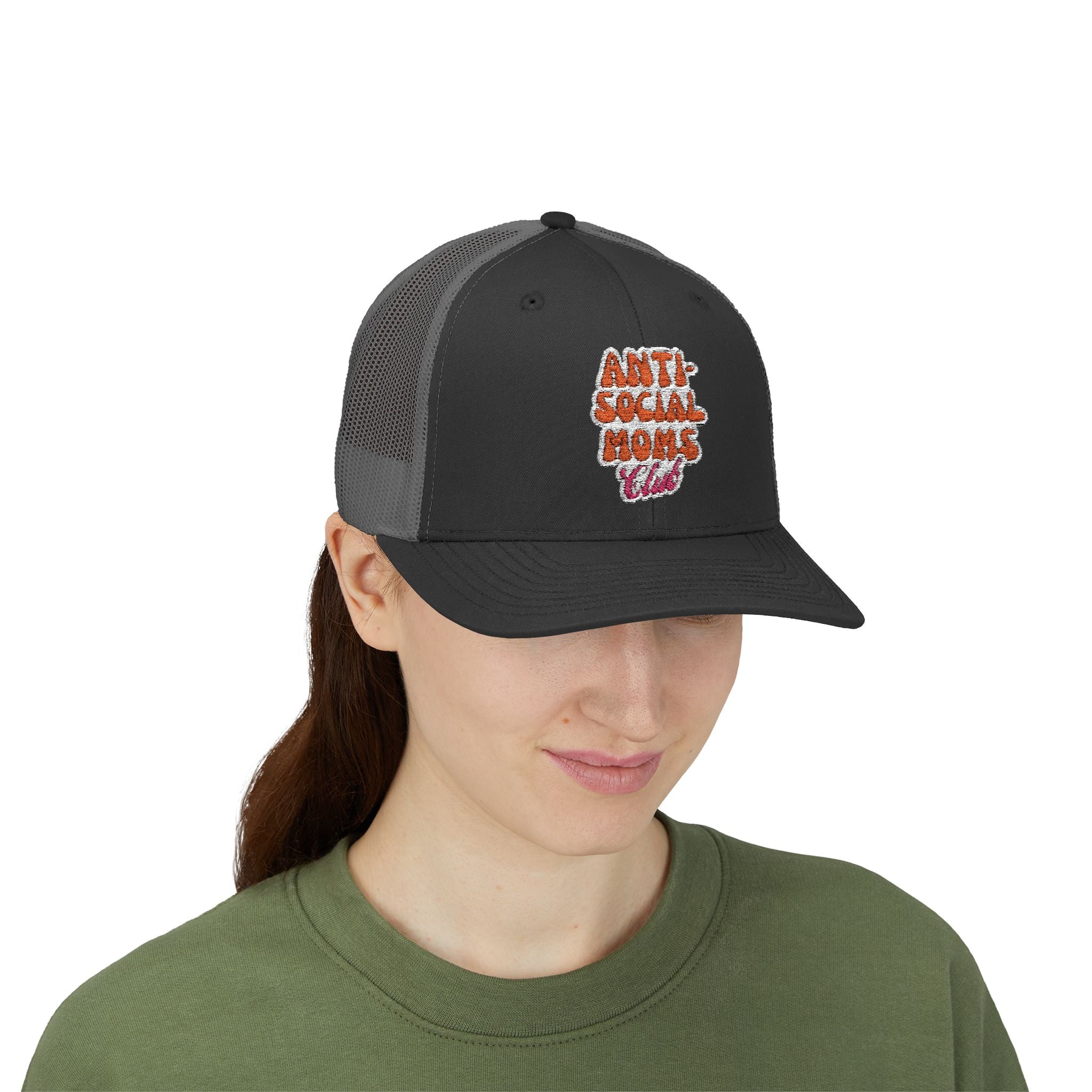 Anti-Social Mom's Club Embroidered Snapback Trucker Cap