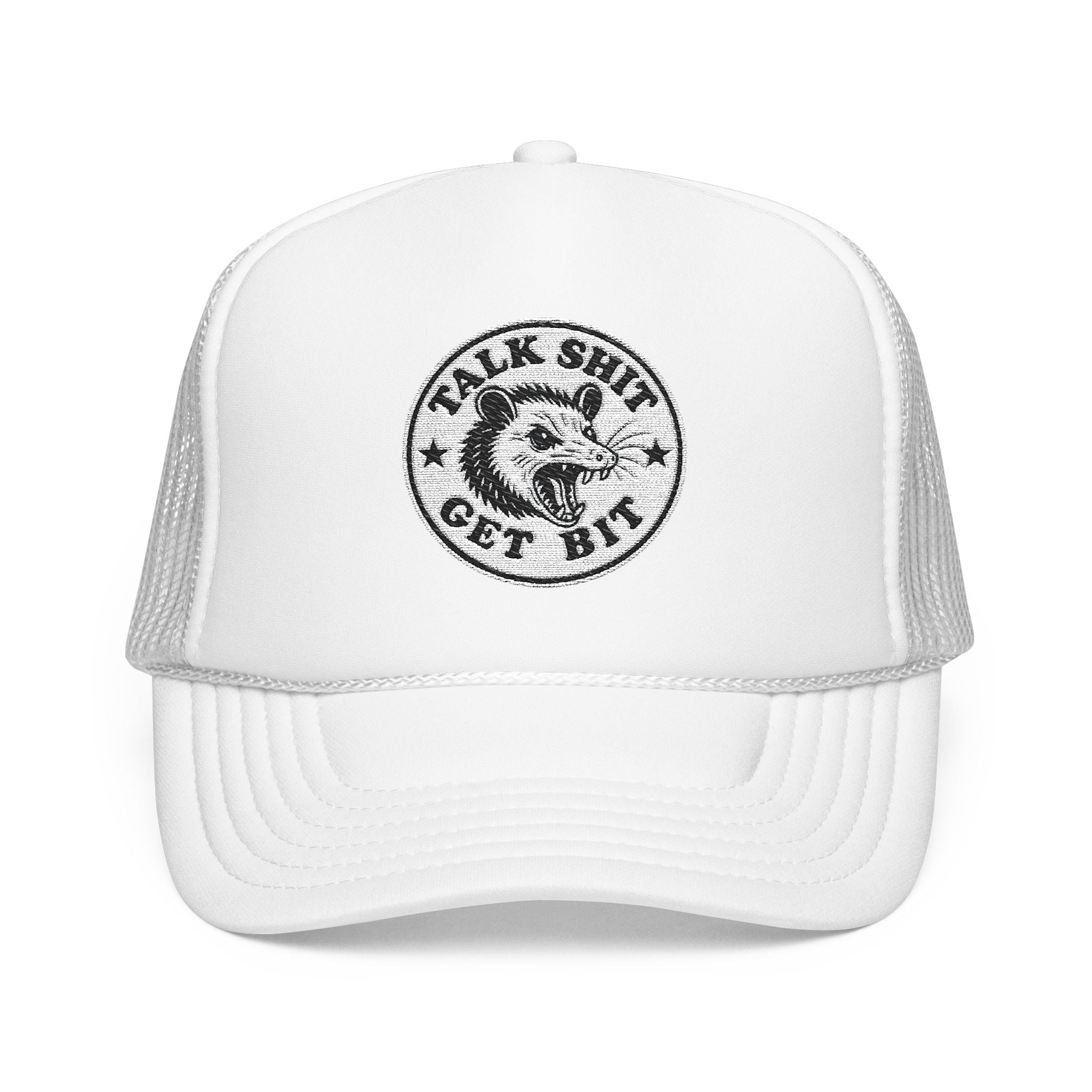 Talk Shit Get Bit Embroidered Patch Trucker Hat