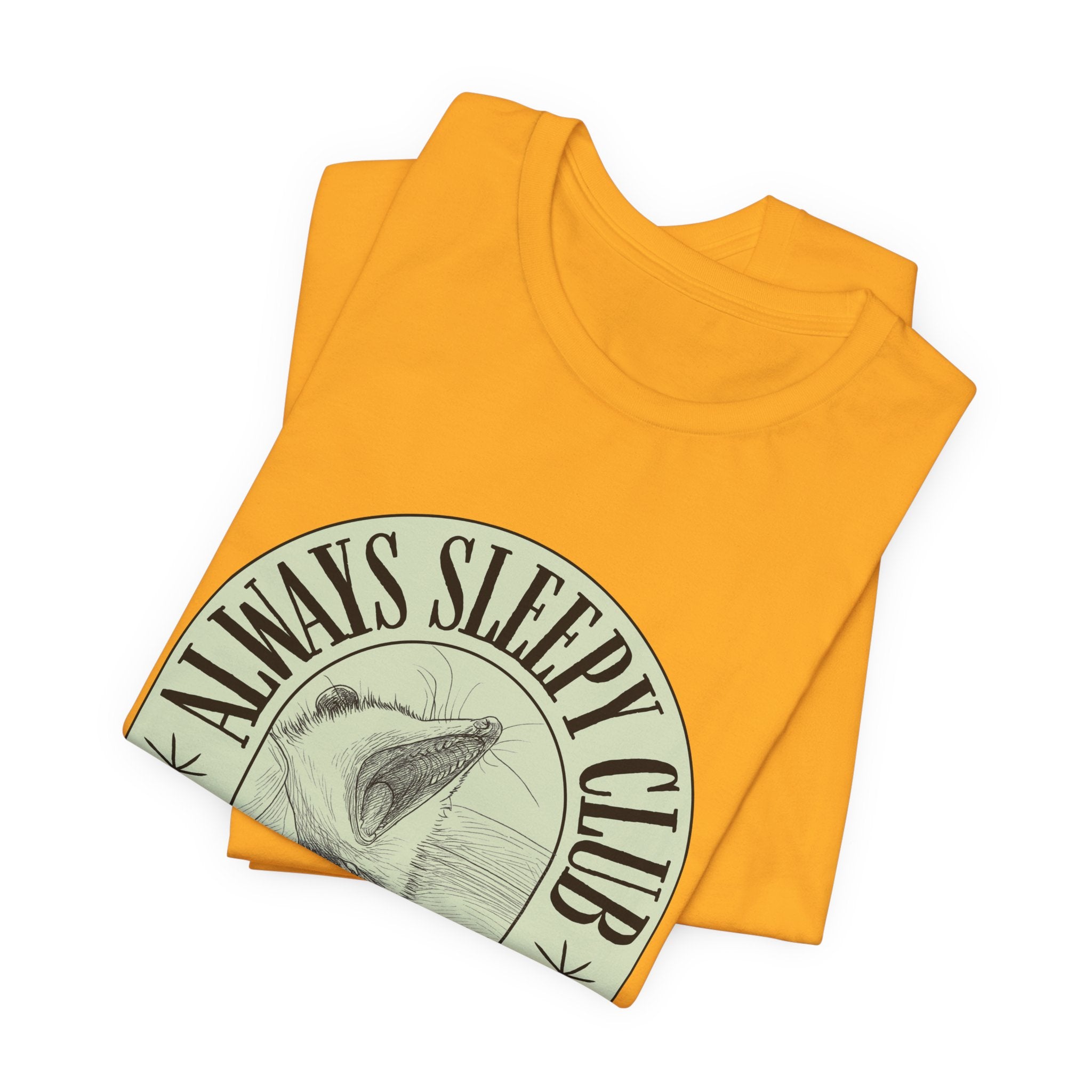 Always Sleepy Club T‑Shirt — Founding Member Yawning Possum Graphic Tee