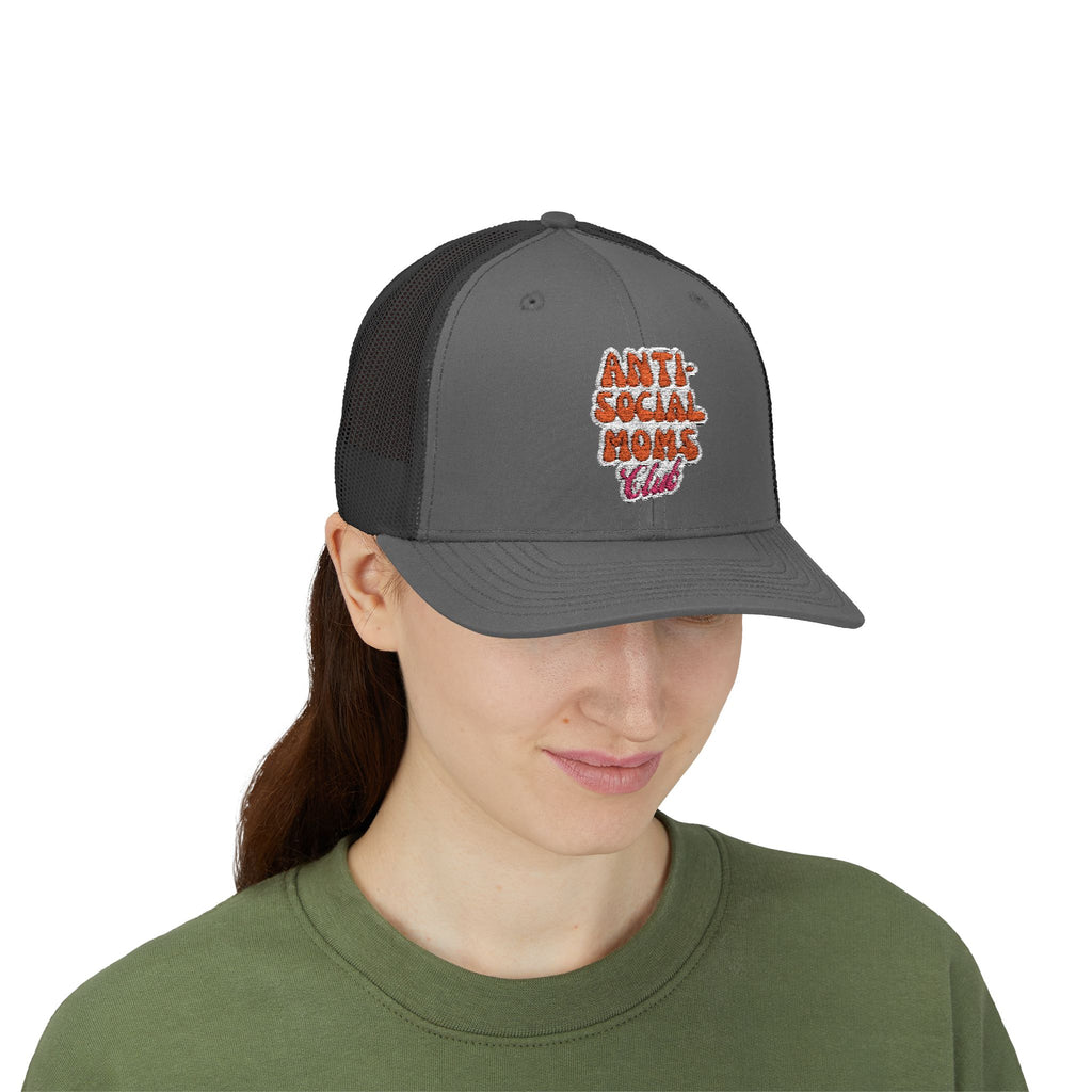 Anti-Social Mom's Club Embroidered Snapback Trucker Cap