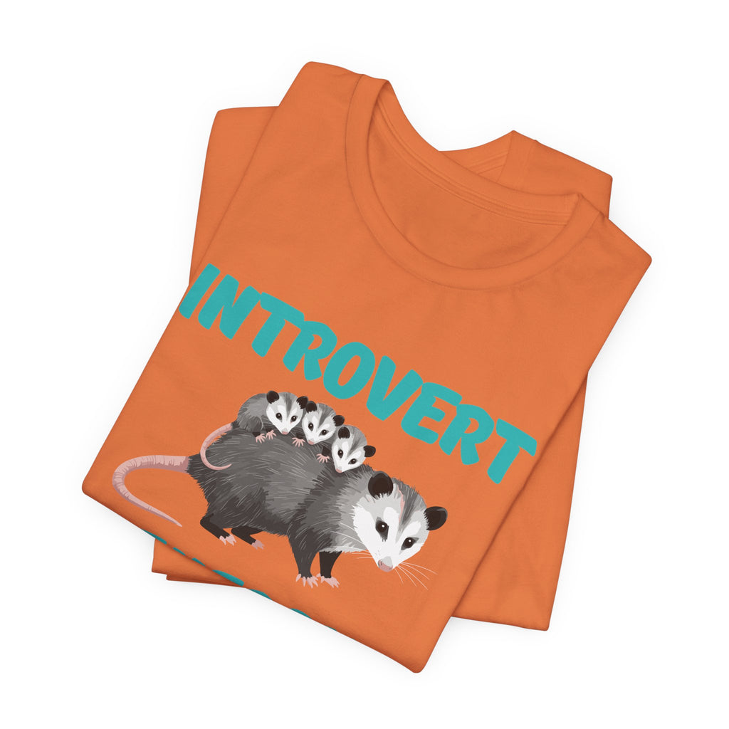 Introvert Energy T-Shirt — Cute Opossum Graphic Tee from Screaming Possum