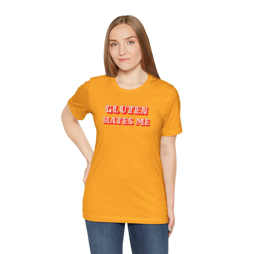 Gluten Hates Me Tee — Funny Celiac/Gluten-Free Shirt