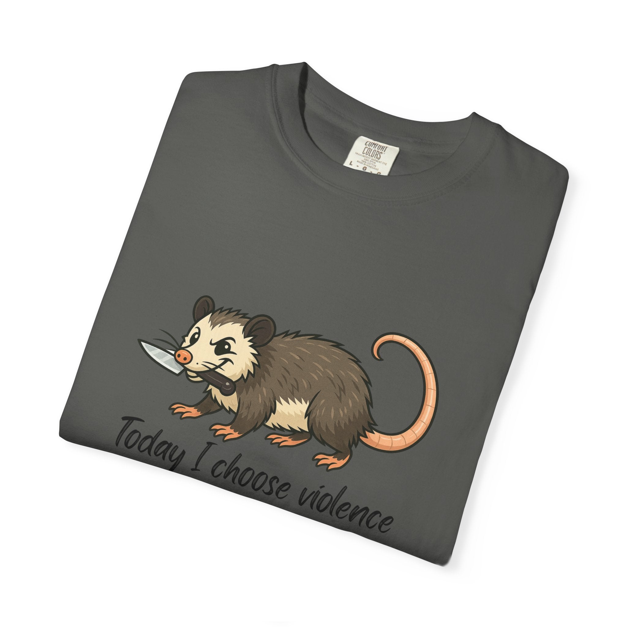 Possum Graphic Tee - "Today I Choose Violence" Funny Wildlife T-Shirt