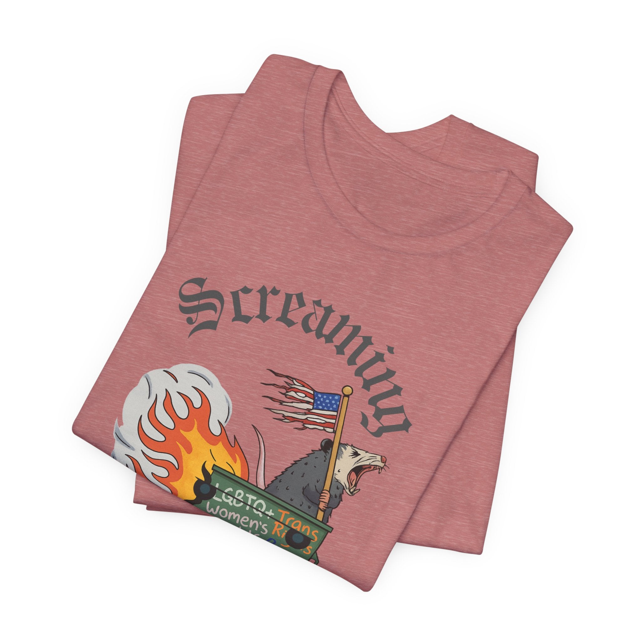 DEI Ride or Die - Screaming Possum Dumpster Fire Ride T-Shirt