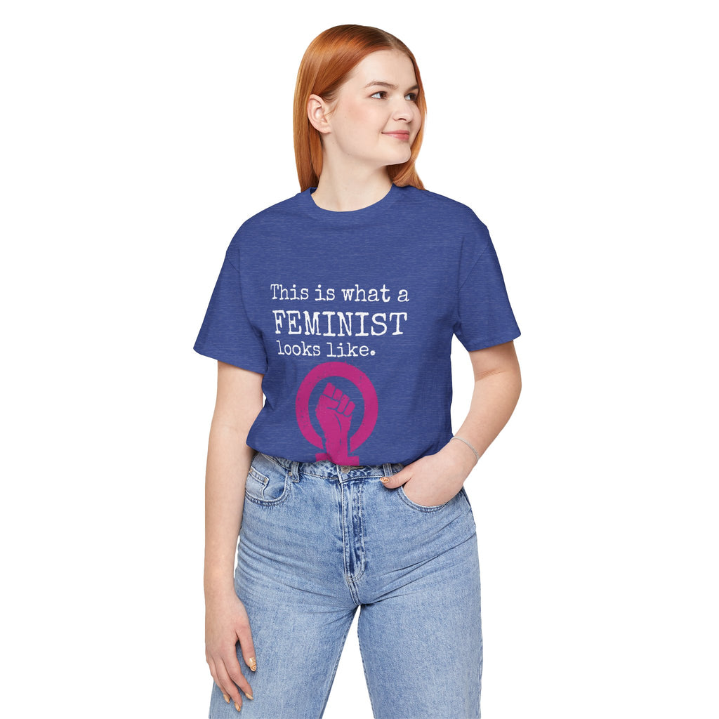 Feminist T‑Shirt — “This Is What a FEMINIST Looks Like” Pink Symbol Tee
