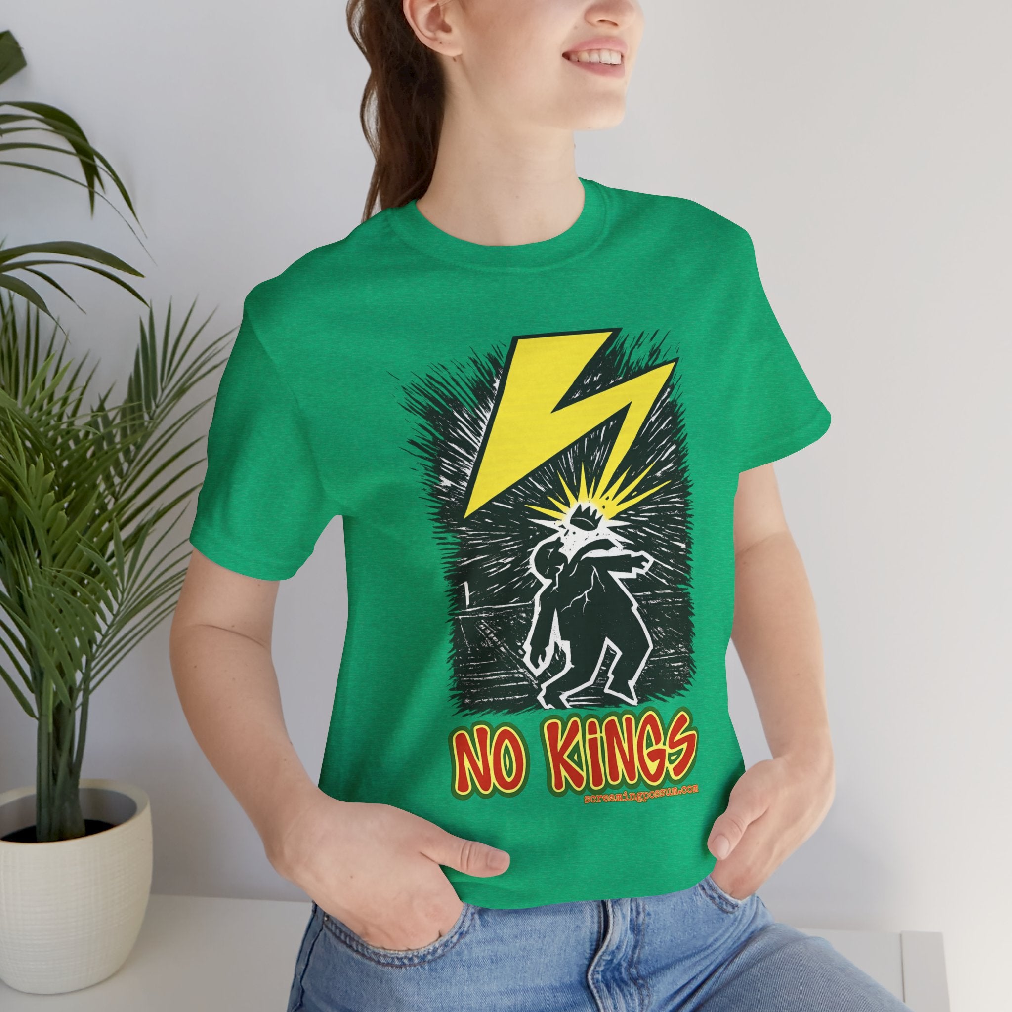 No Kings Lightning Bolt Bella + Canvas T-Shirt