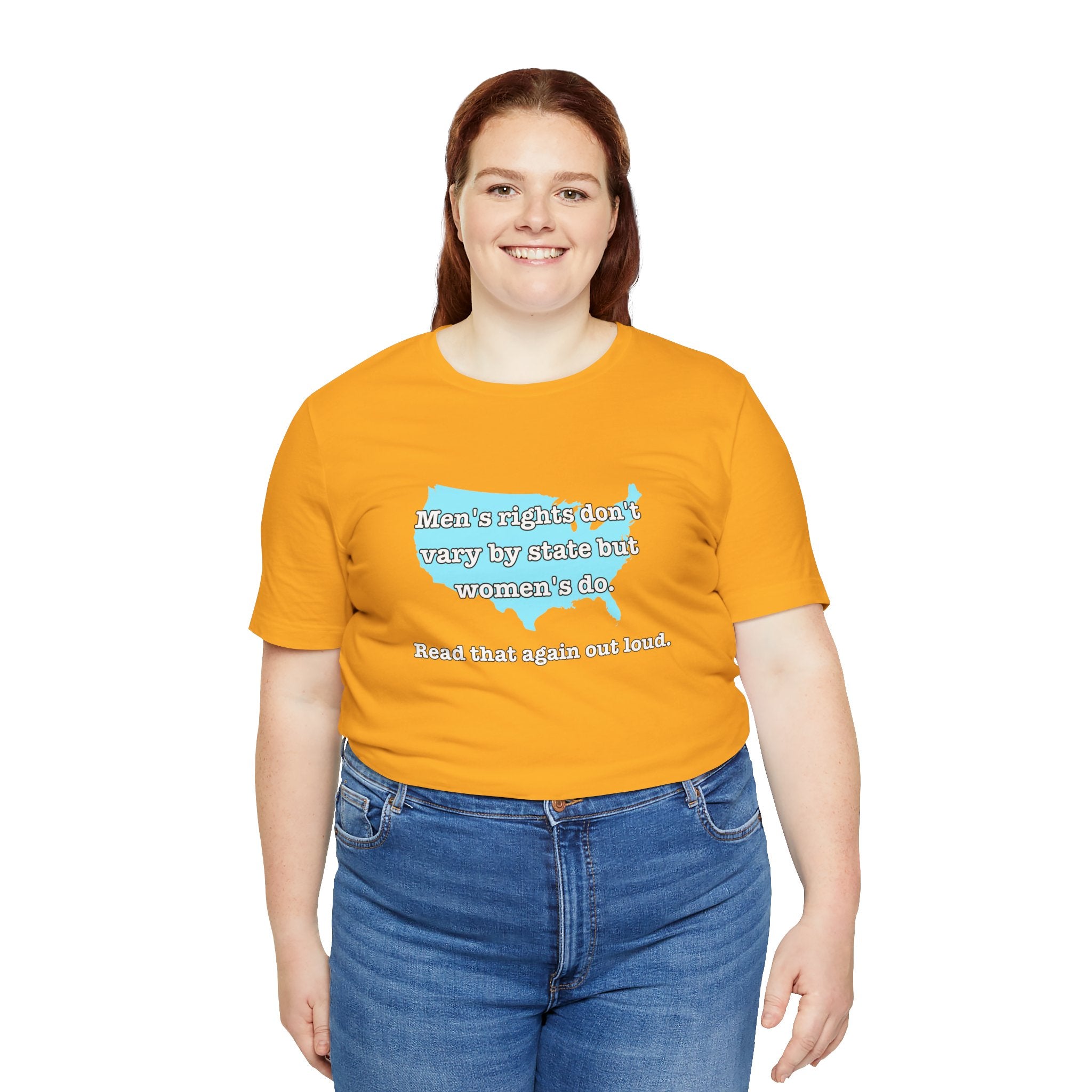 Men's Rights Don't Vary By State But Women's Do Vintage Feminist GraphicBella + Canvas T-Shirt