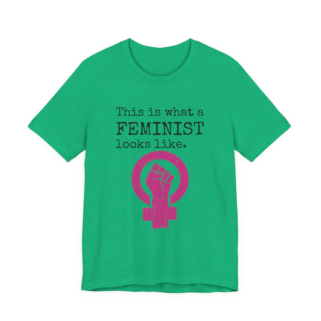 Feminist T‑Shirt — “This Is What a FEMINIST Looks Like” Pink Symbol Tee