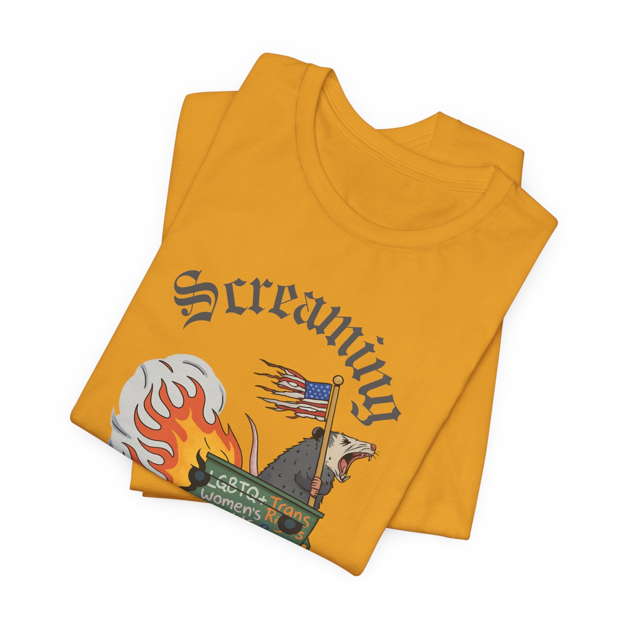 DEI Ride or Die - Screaming Possum Dumpster Fire Ride T-Shirt