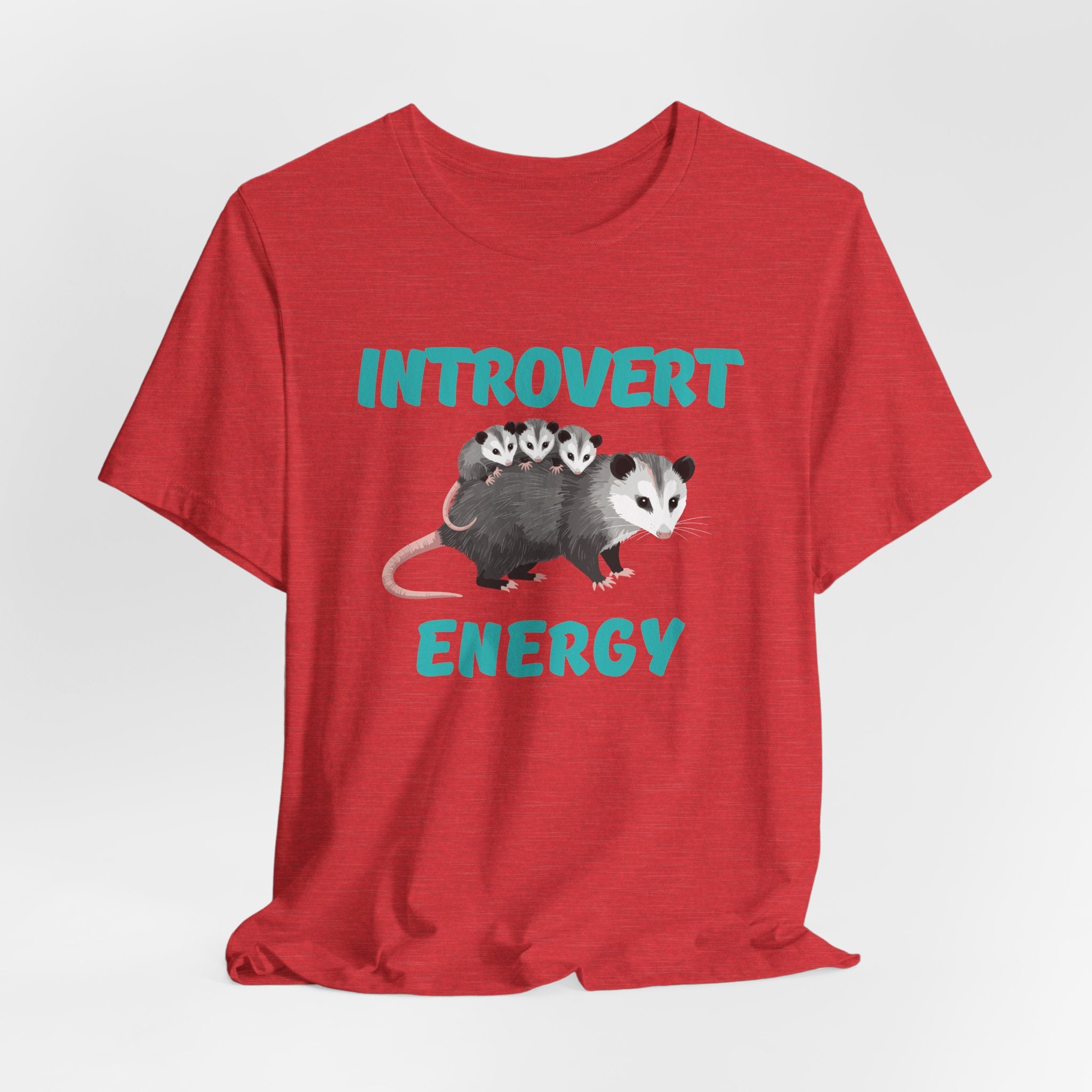 Introvert Energy T-Shirt — Cute Opossum Graphic Tee from Screaming Possum