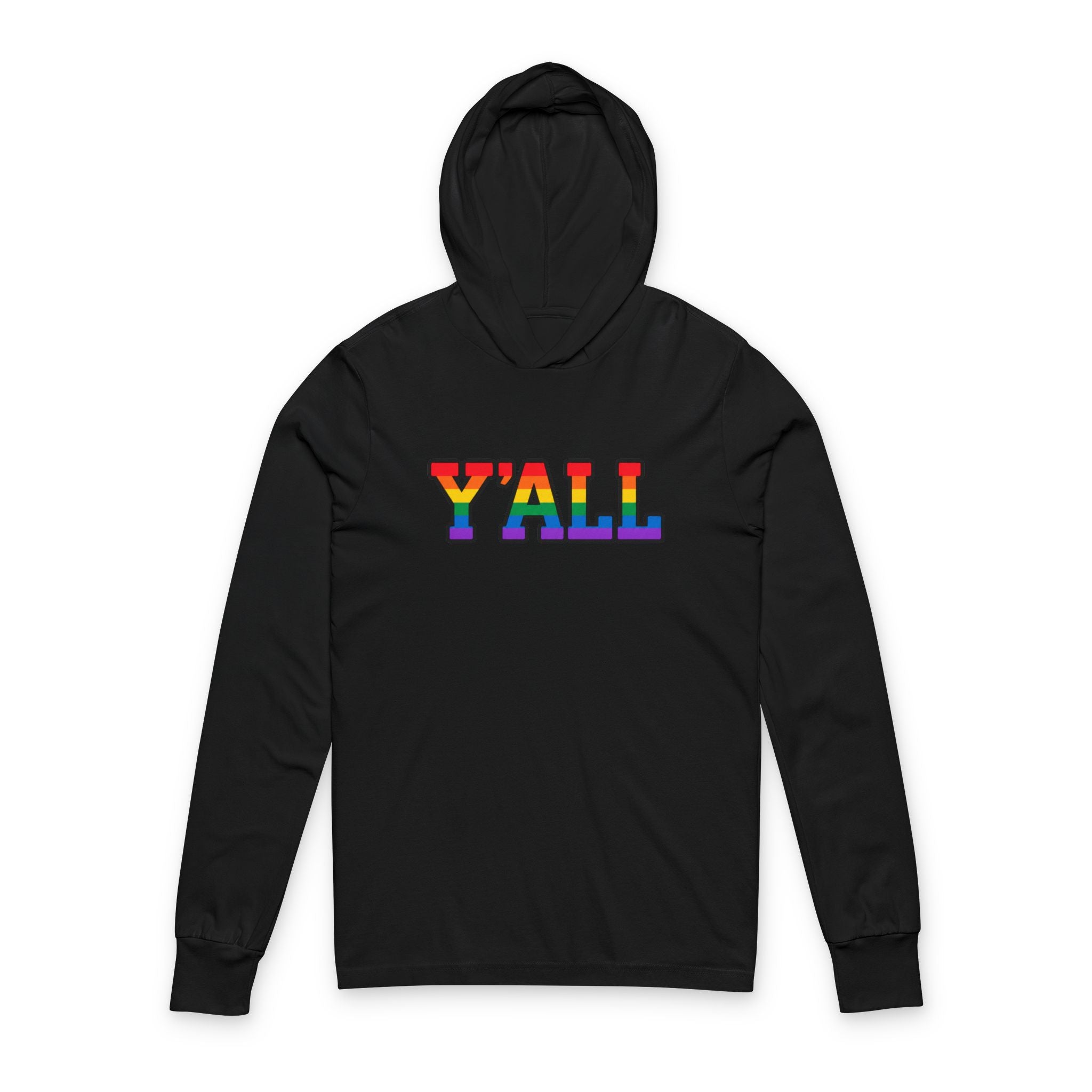 Y'ALL Rainbow Bella + Canvas Hoodie Tee Long Sleeve