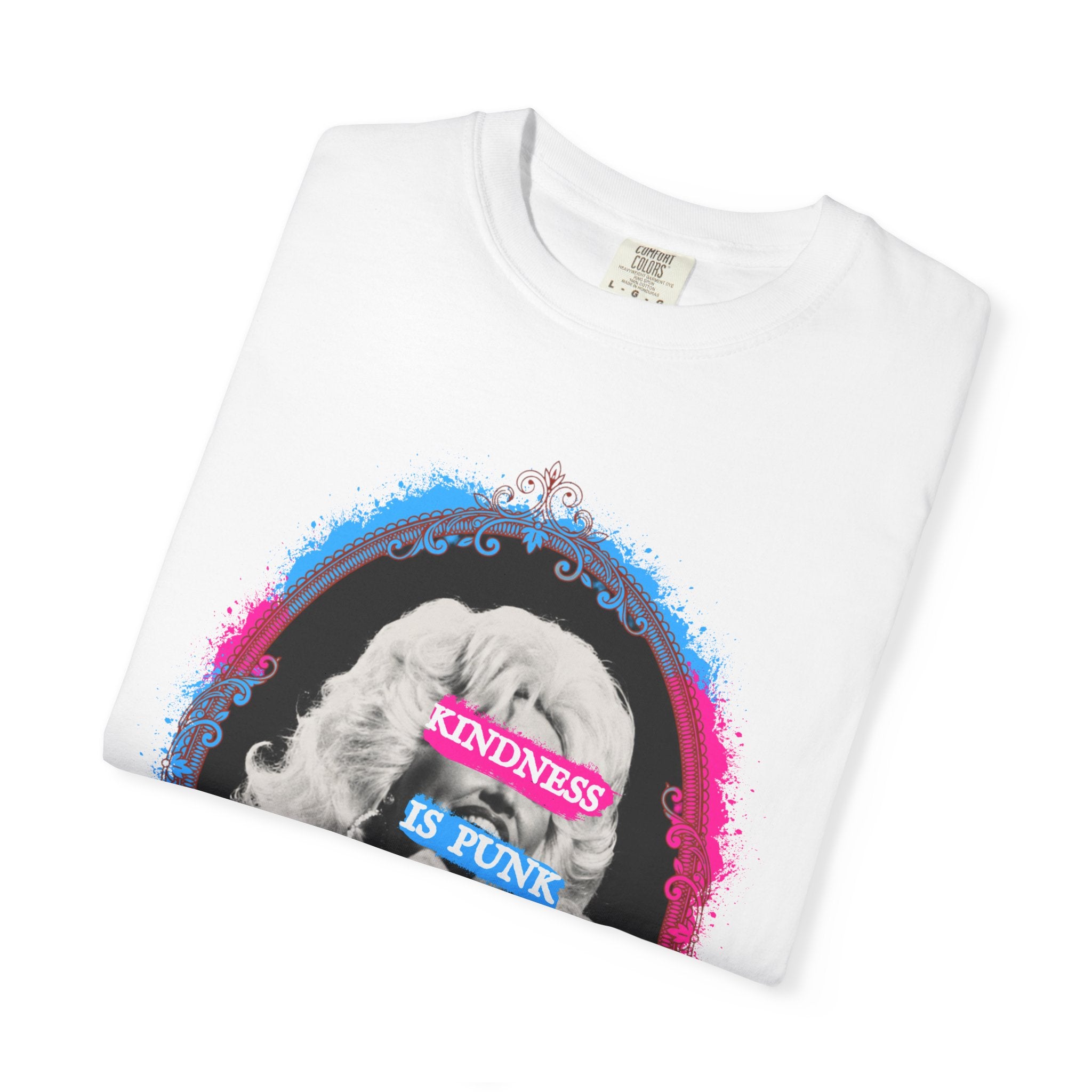 Kindness Is Punk Dolly Comfort Colors T-ShirtT-Shirt — Retro Punk Graphic Tee
