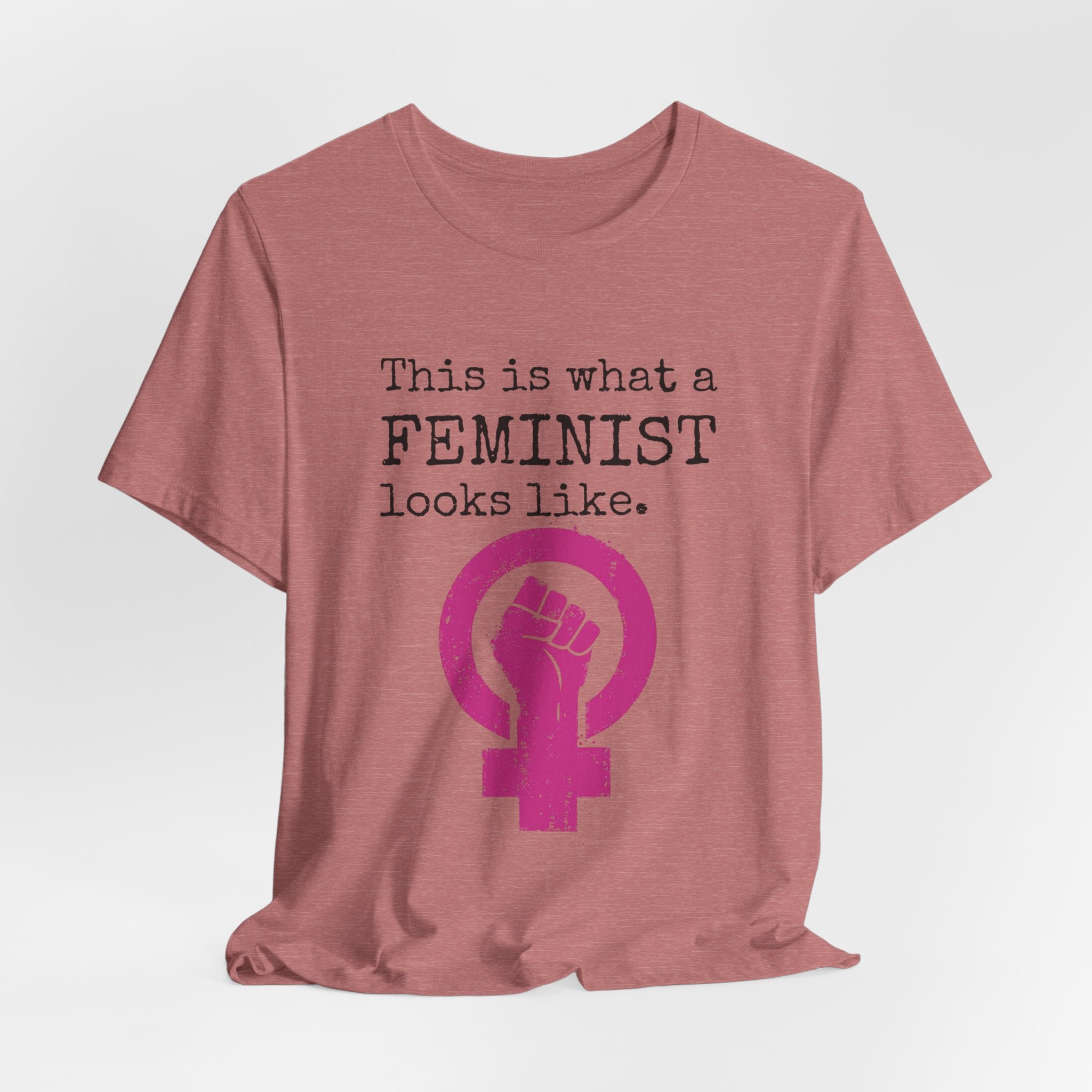 Feminist T‑Shirt — “This Is What a FEMINIST Looks Like” Pink Symbol Tee