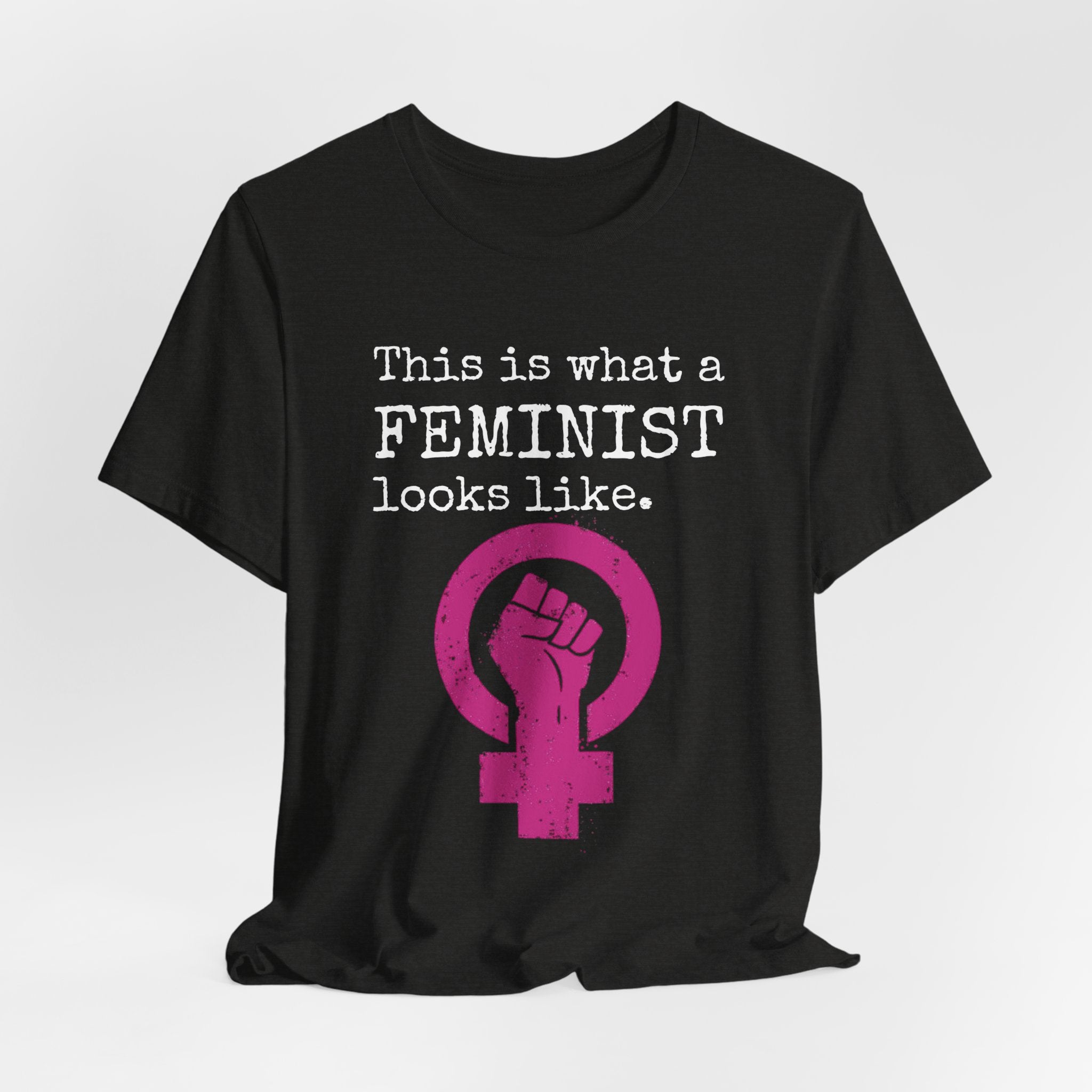 Feminist T‑Shirt — “This Is What a FEMINIST Looks Like” Pink Symbol Tee