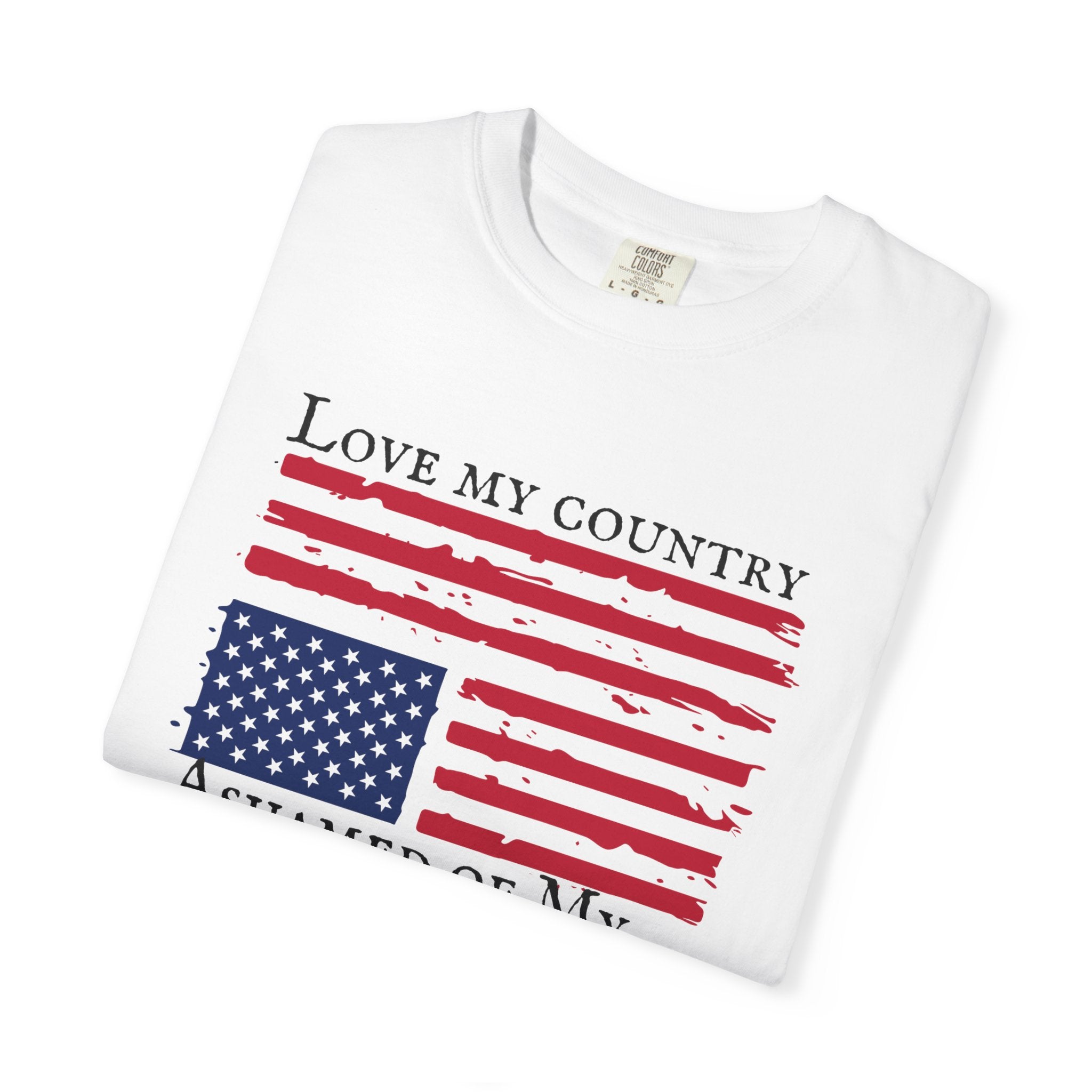 Love My Country, Ashamed of My Government Comfort Colors T-Shirt