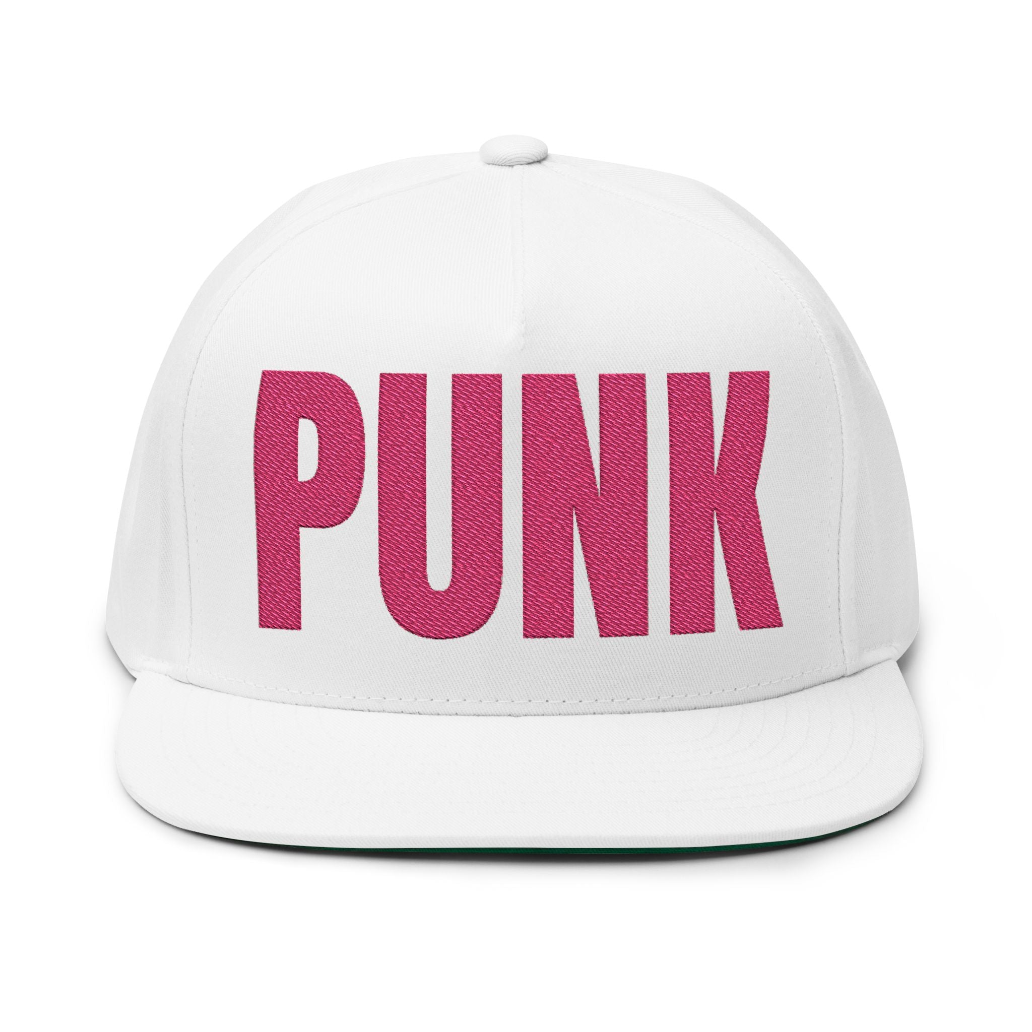 Punk Embroidered Flat Bill Cap