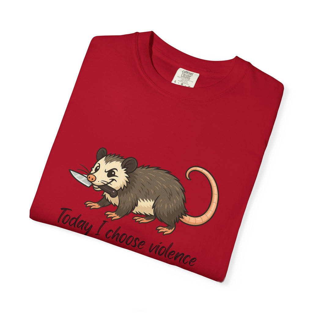 Possum Graphic Tee - "Today I Choose Violence" Funny Wildlife T-Shirt