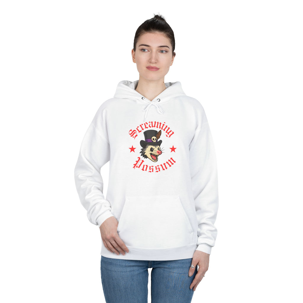 Screaming Possum Hoodie — Vintage Tattoo Possum Graphic Pullover