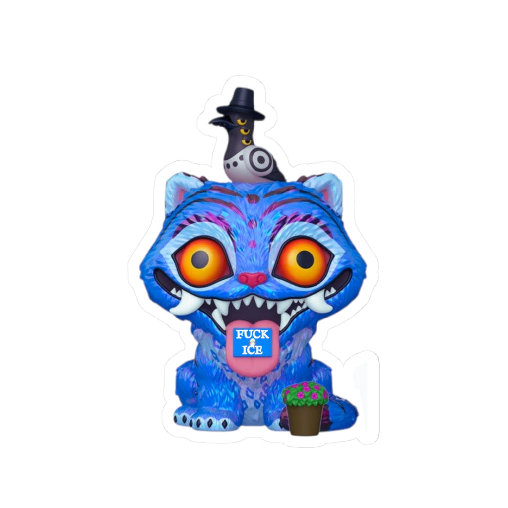 Derpy Tiger — 'FUCK ICE' Kiss-Cut Decal Sticker