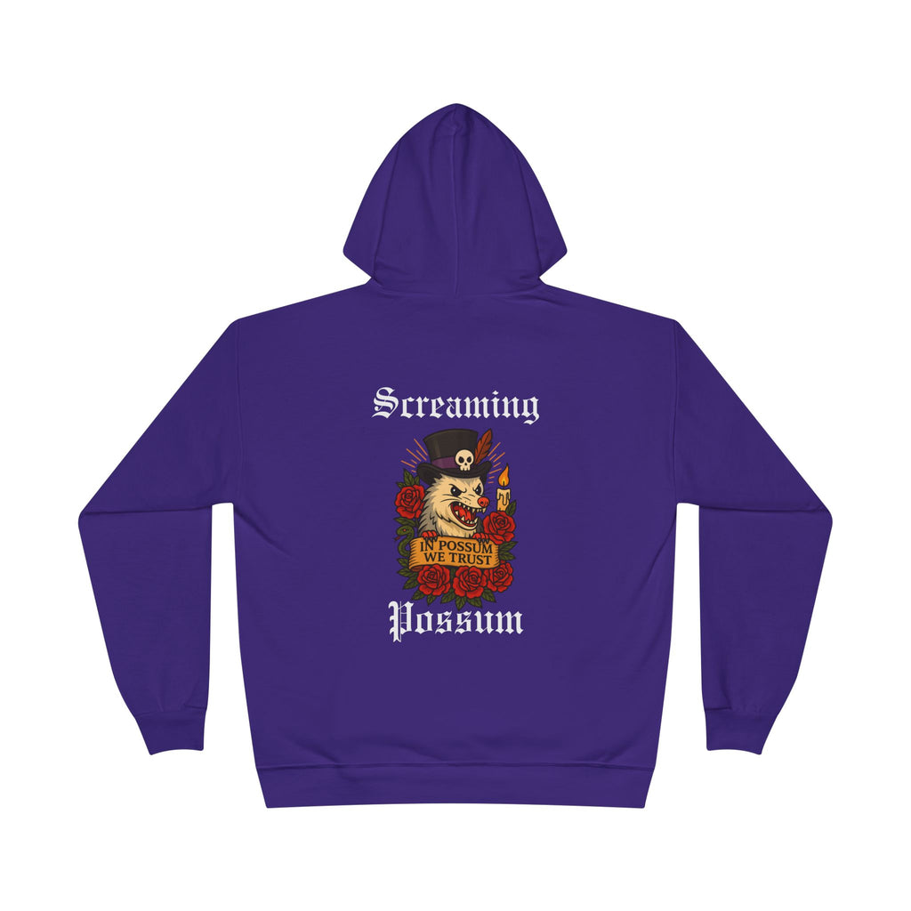 Screaming Possum Hoodie — Vintage Tattoo Possum Graphic Pullover