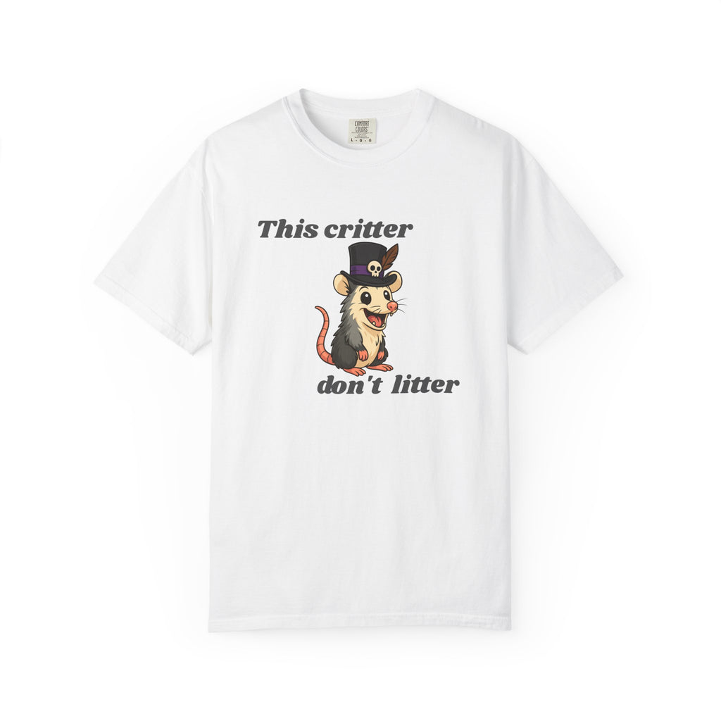 T-Shirt — 'This Critter Don't Litter' Possum Cute Eco Awareness Tee