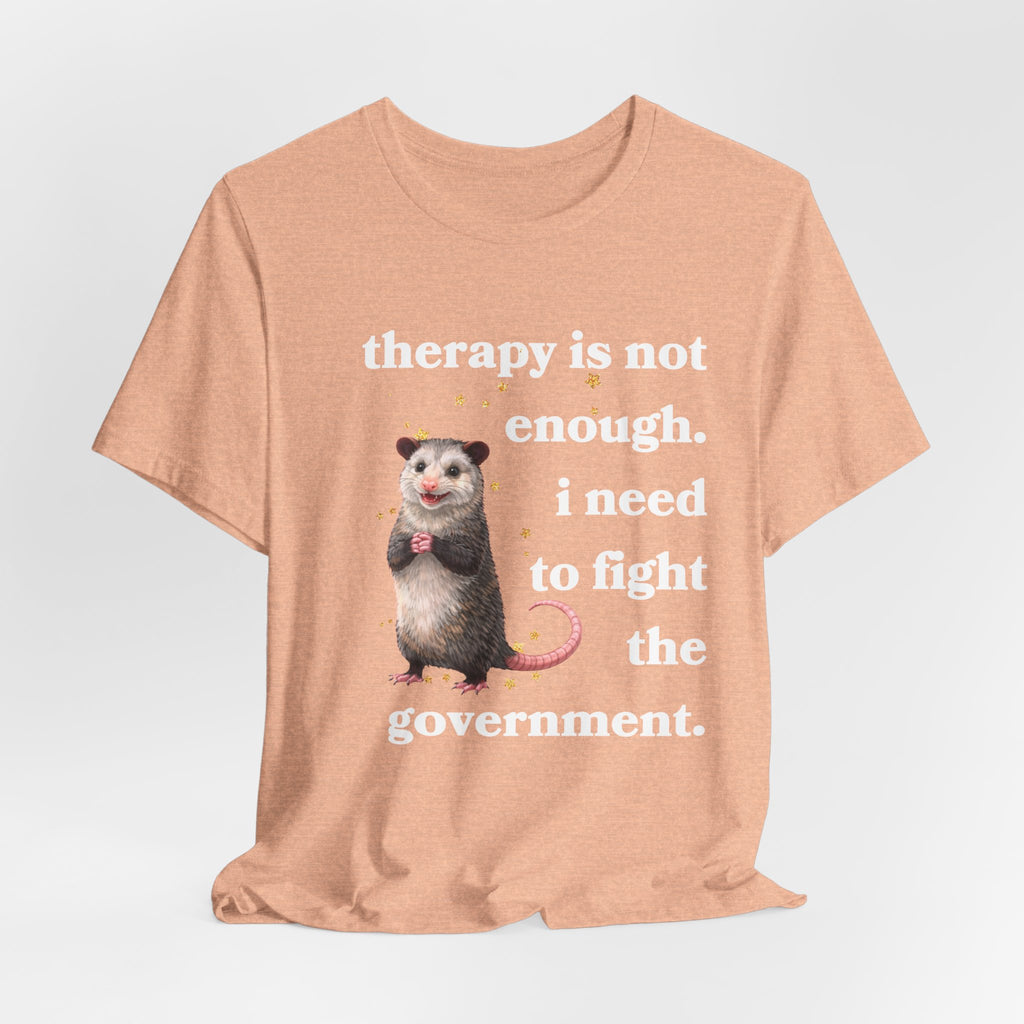 therapy is not enough. i need to fight the government Bella + Canvas T-shirt