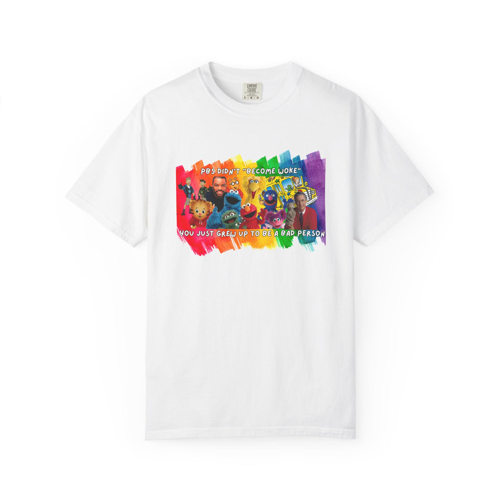 Unisex Garment-Dyed T-shirt, PBS Characters Quote Tee, Vintage Cartoon Tshirt, Funny Graphic Top, Retro TV Show Shirt