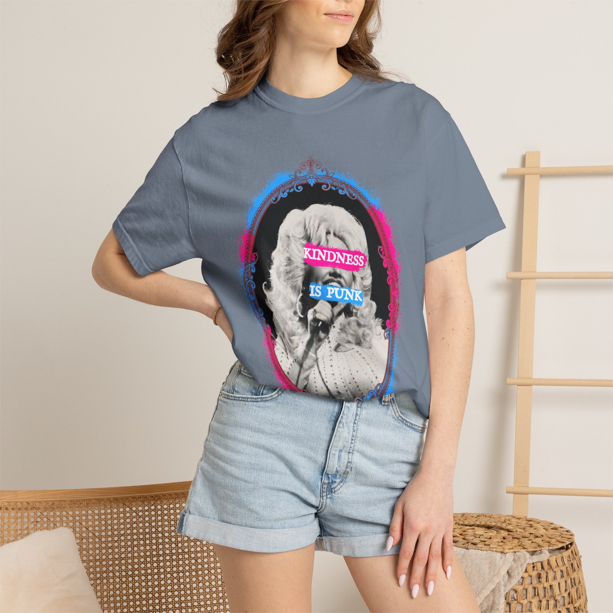 Kindness Is Punk Dolly Comfort Colors T-ShirtT-Shirt — Retro Punk Graphic Tee