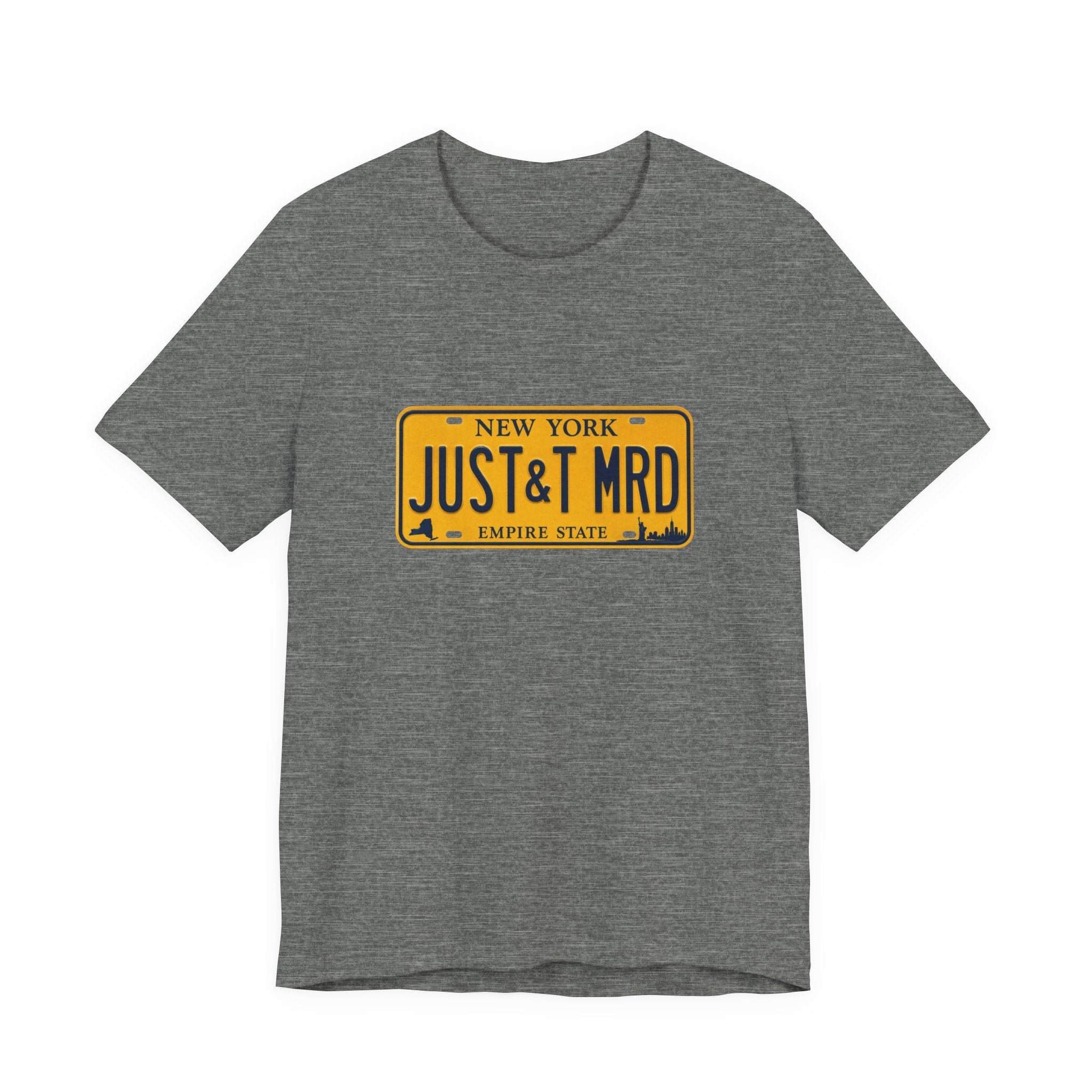 New York 'JUST&T MRD' License Plate T-Shirt — Vintage Empire State Graphic Tee