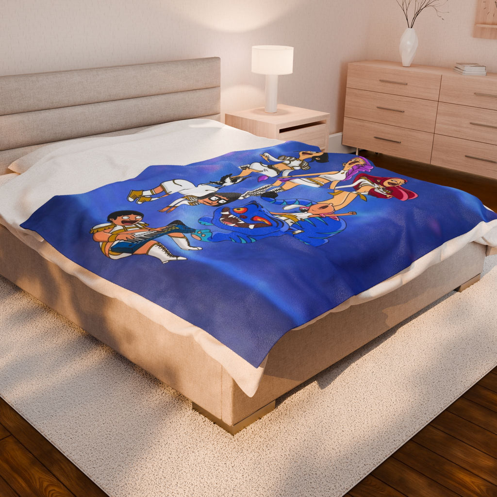 K-pop Demon Hunters x Bob's Burgers Mashup Velveteen Plush Blanket