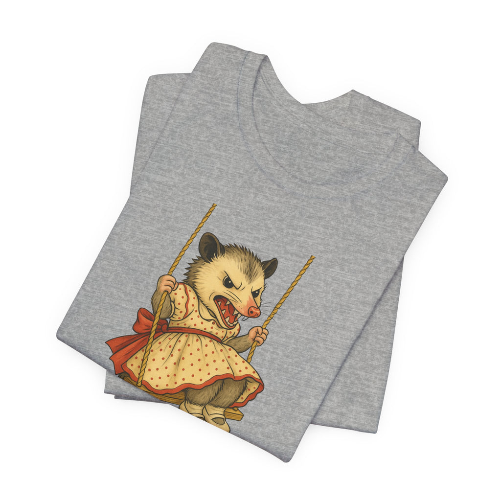 Graphic Tee — Vintage style Possum on Swing with "Do I look like a fucking people person?"