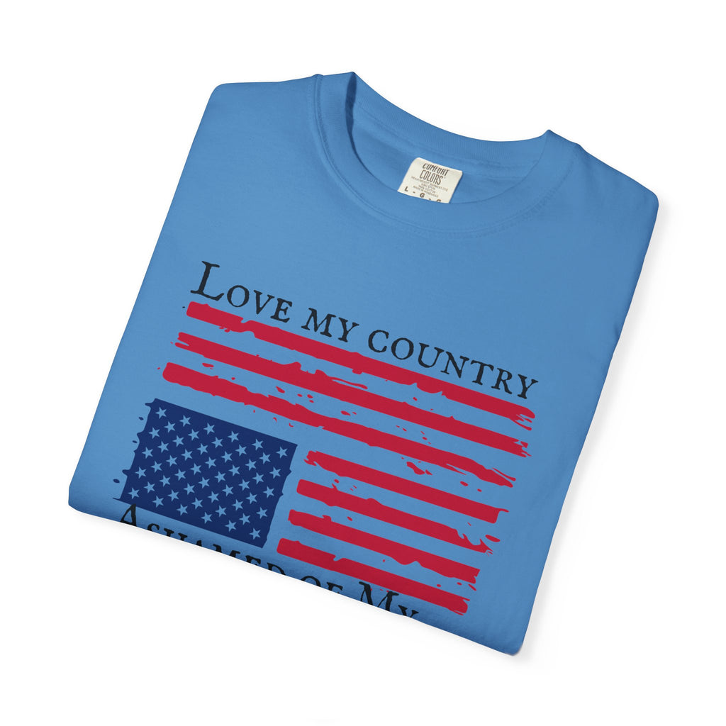 Love My Country, Ashamed of My Government Comfort Colors T-Shirt