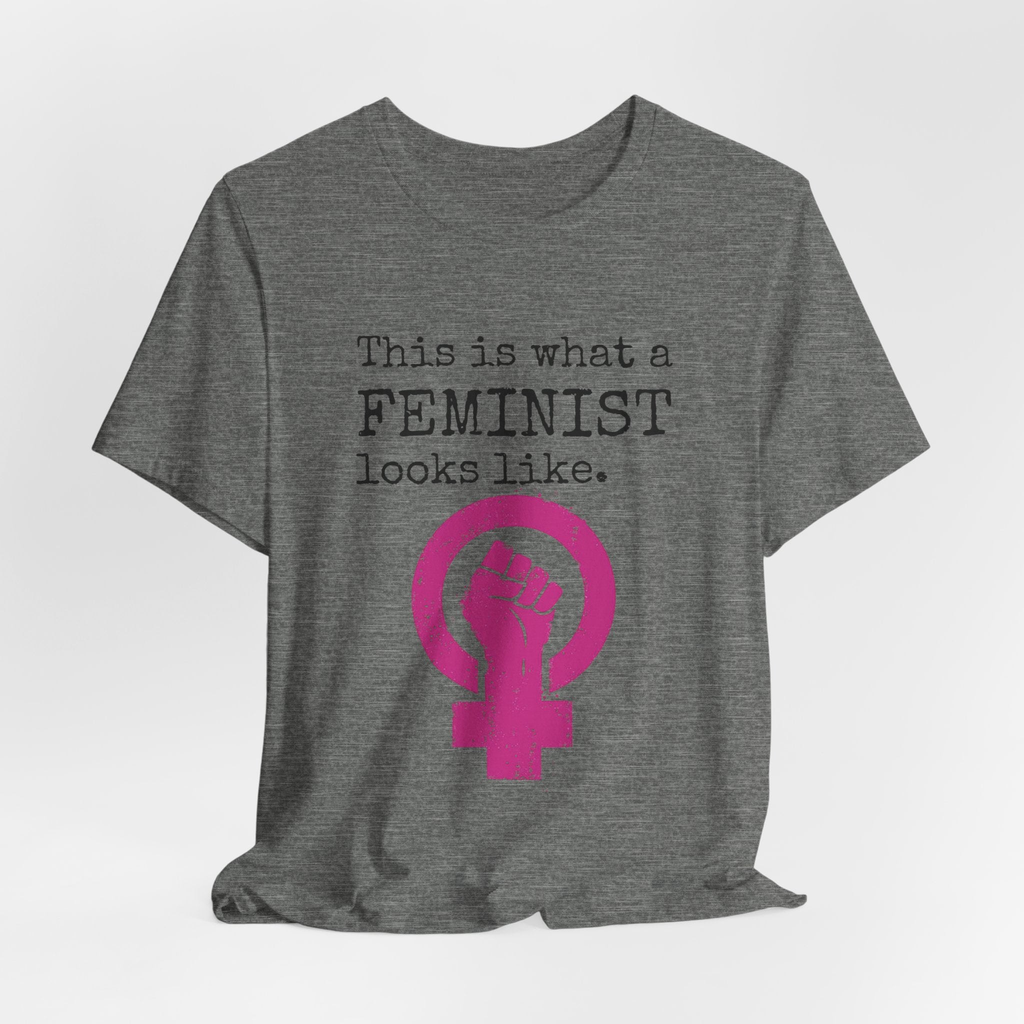 Feminist T‑Shirt — “This Is What a FEMINIST Looks Like” Pink Symbol Tee