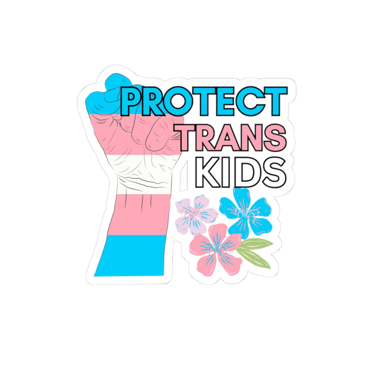 Protect Trans Kids Stickers, LGBTQ+ Advocacy Decals, Laptop Stickers, Flower Design Stickers, Pride Accessories