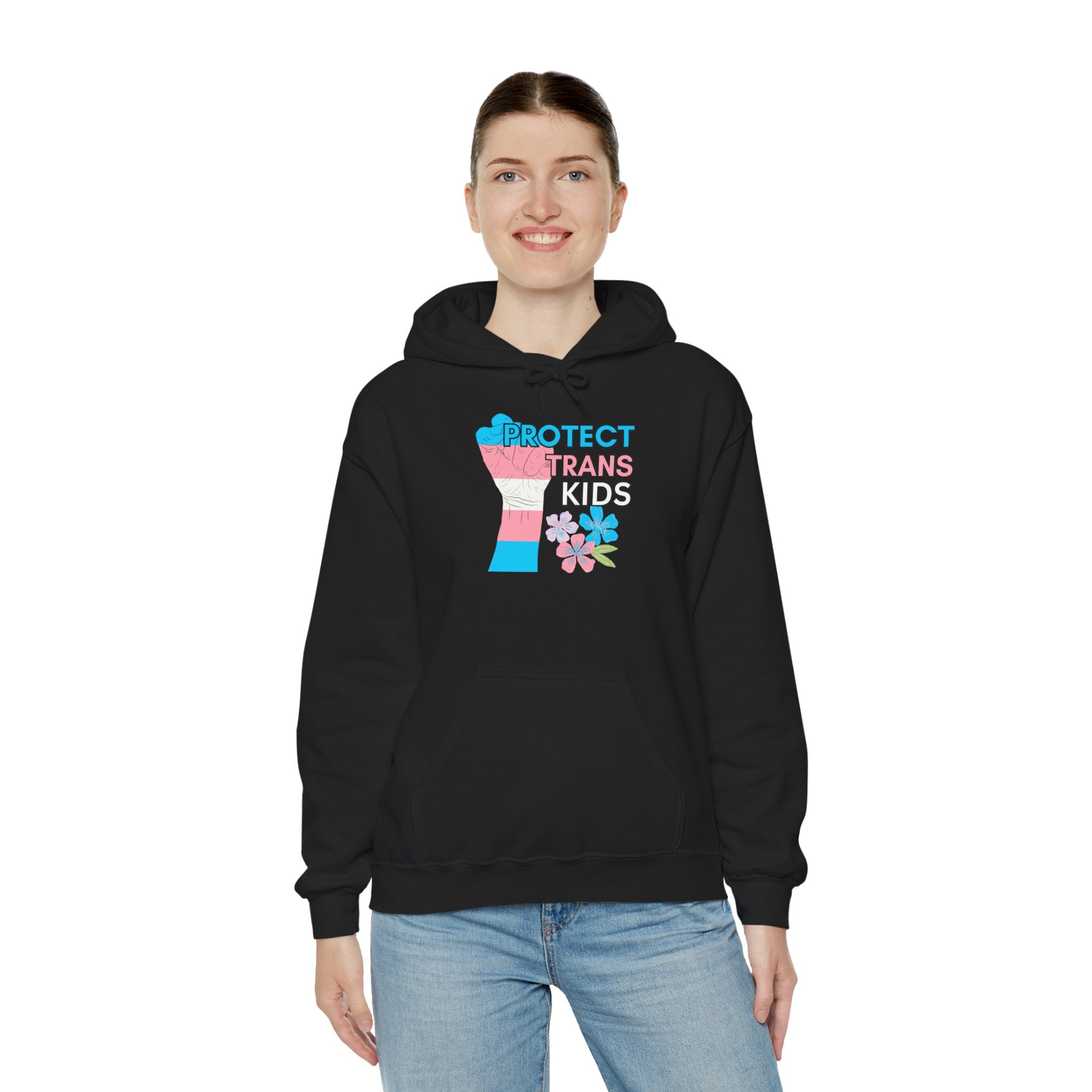 Protect Trans Kids Hoodie on Gildan Hooded Sweatshirt