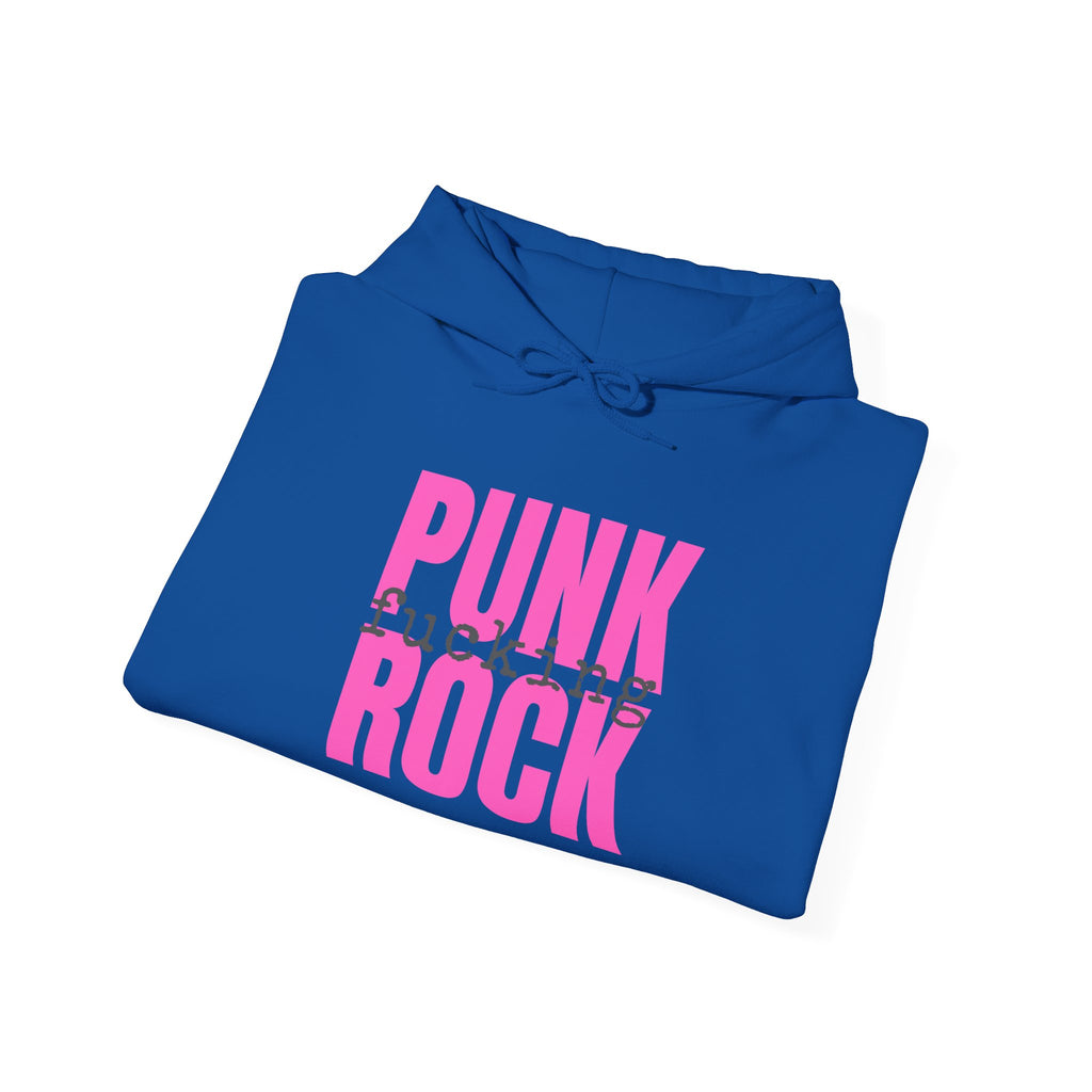Pink Rock Hoodie — Bold Pink 'PUNK ROCK' Graphic Sweatshirt